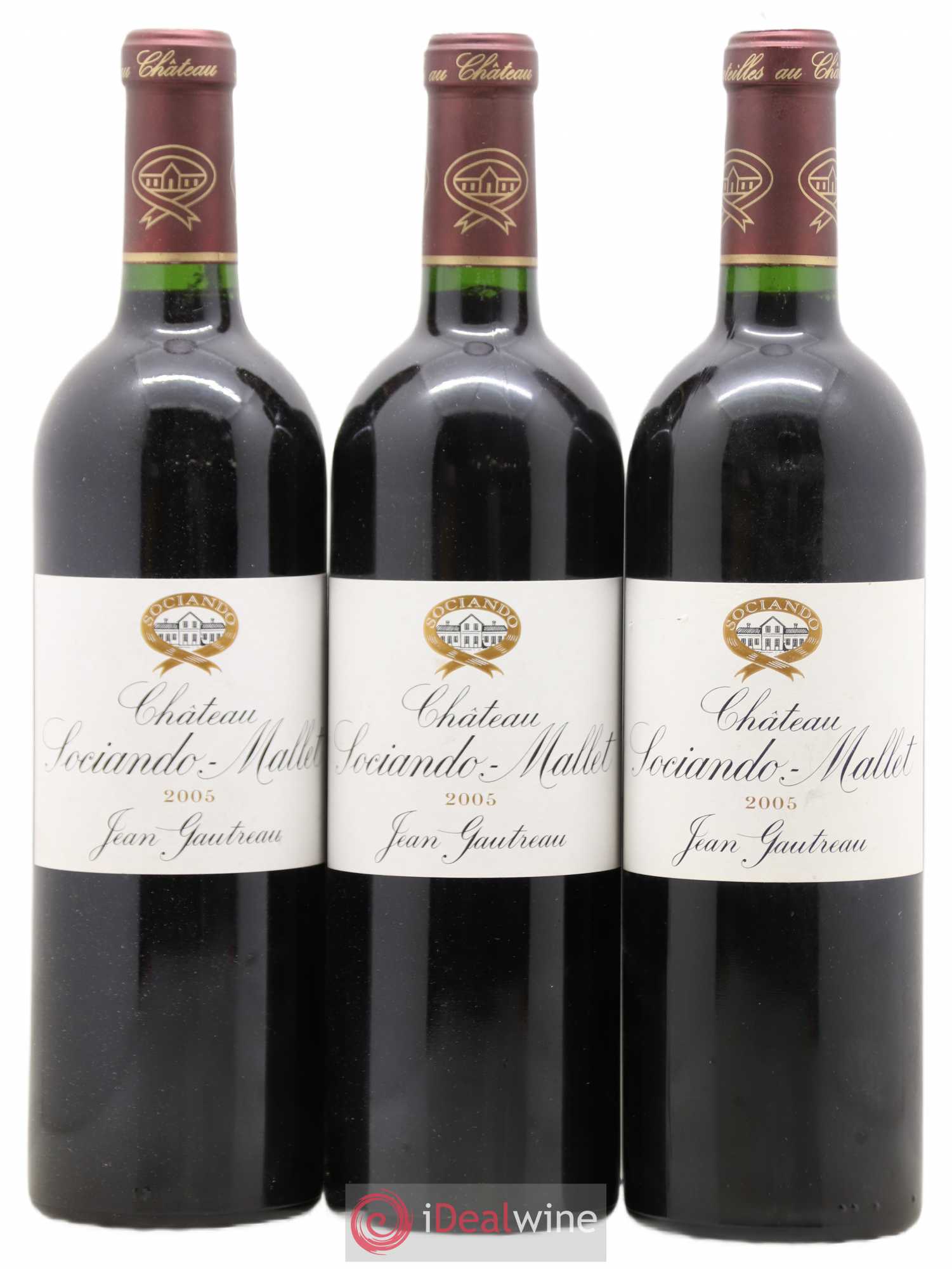 Château Sociando Mallet 2005 - Lot de 3 bouteilles - 0