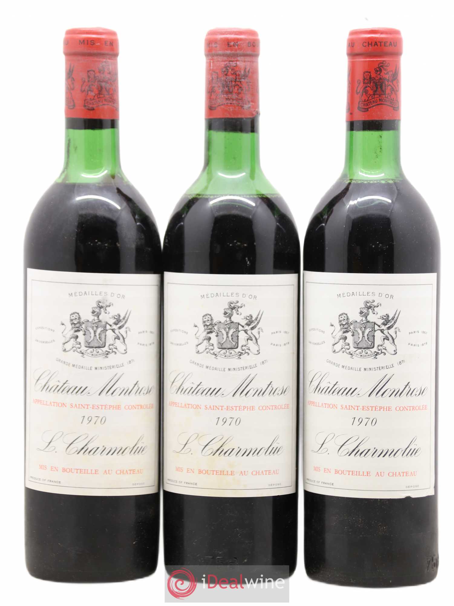 Château Montrose 2ème Grand Cru Classé 1970 - Lot de 3 bouteilles - 0