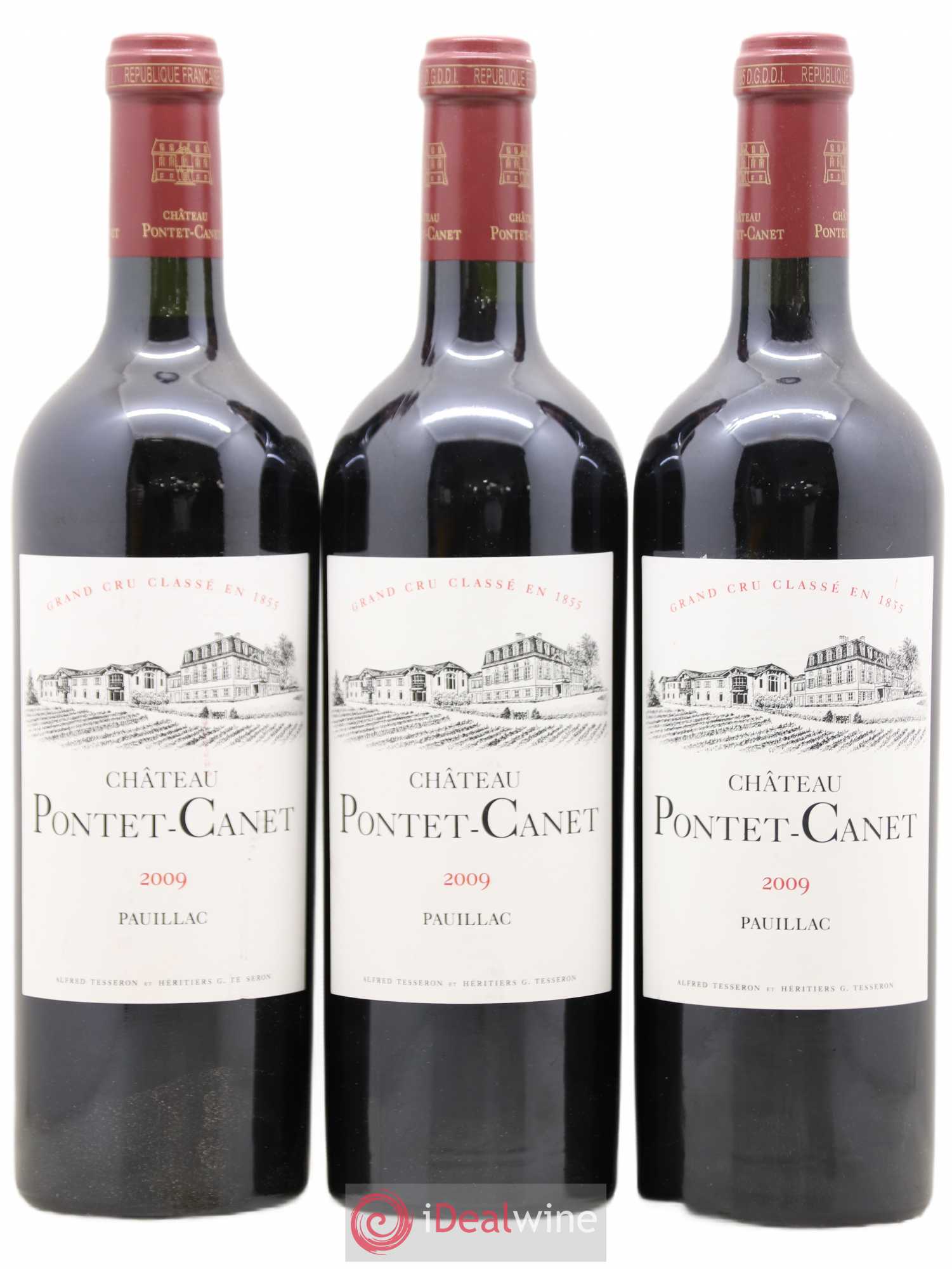 Château Pontet Canet 5ème Grand Cru Classé 2009 - Lot de 3 bouteilles - 0