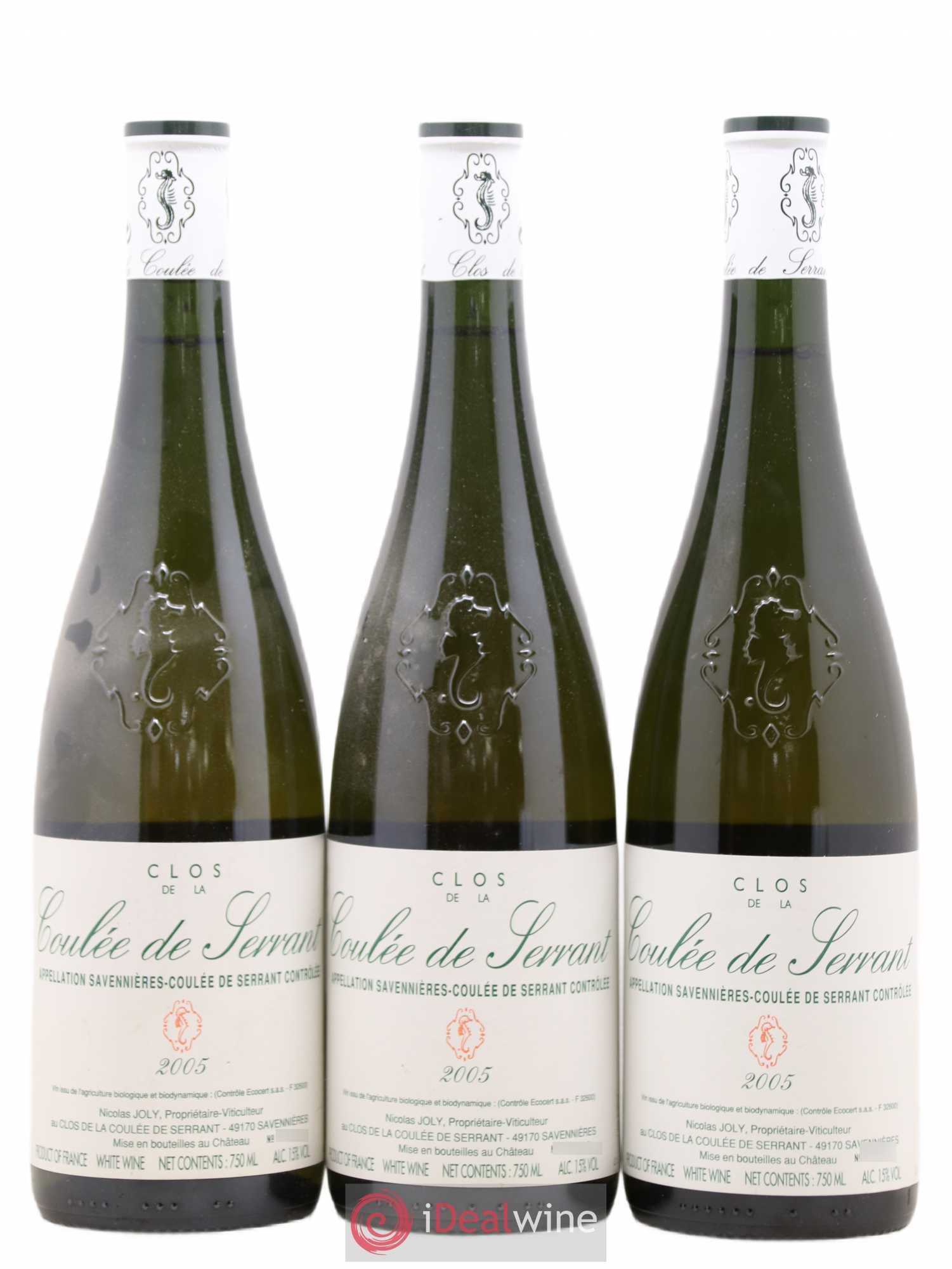 Savennières Clos de la Coulée de Serrant Vignobles de la Coulée de Serrant - Nicolas Joly 2005 - Lot de 3 bouteilles - 0