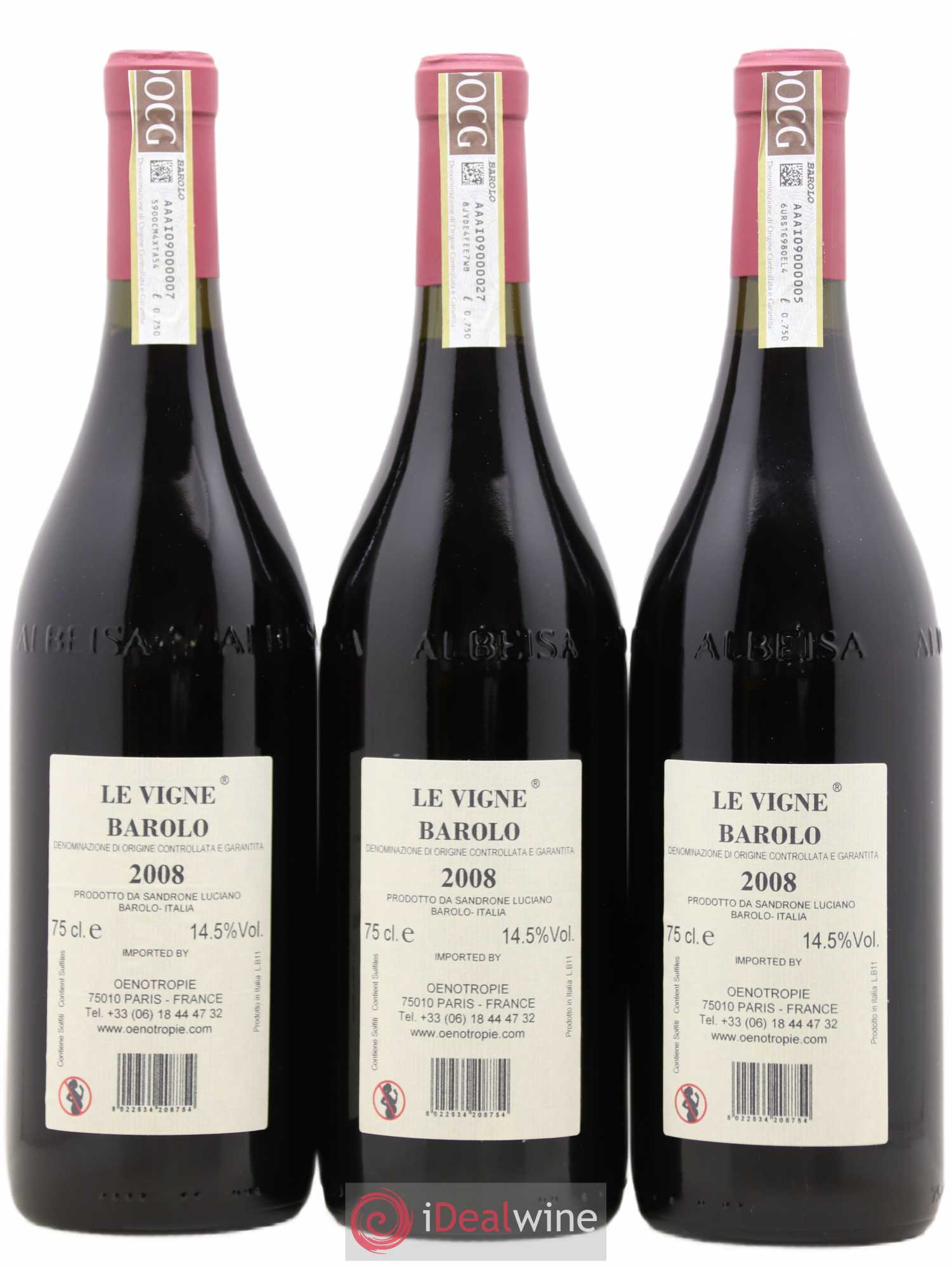 Barolo DOCG Le Vigne Luciano Sandrone 2008 - Lot de 3 bouteilles - 1