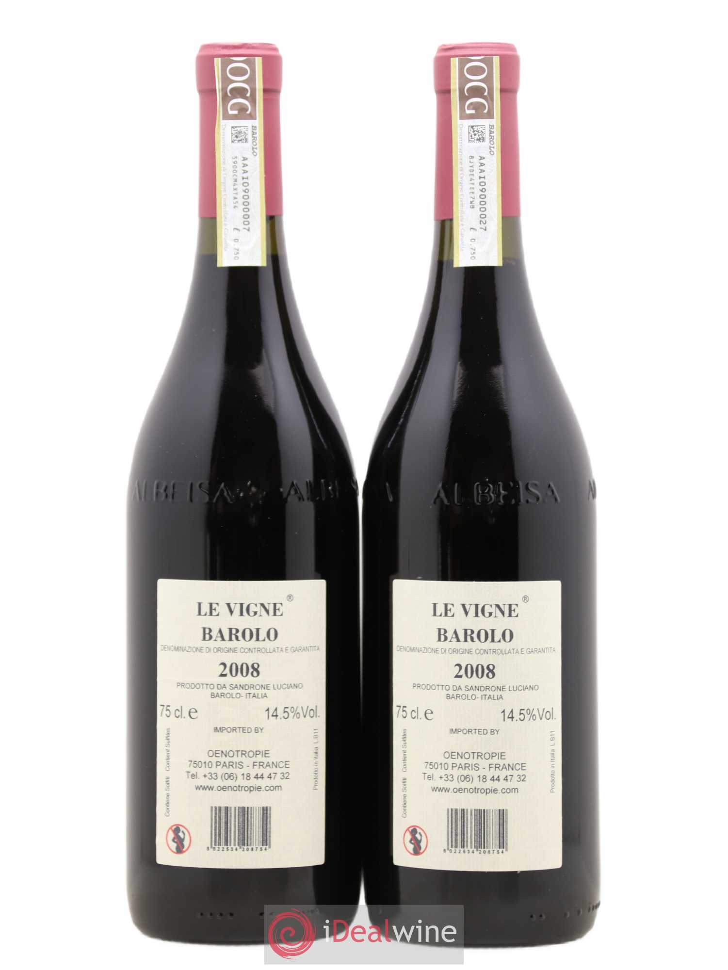 Barolo DOCG Le Vigne Luciano Sandrone 2008 - Lot de 2 bouteilles - 1