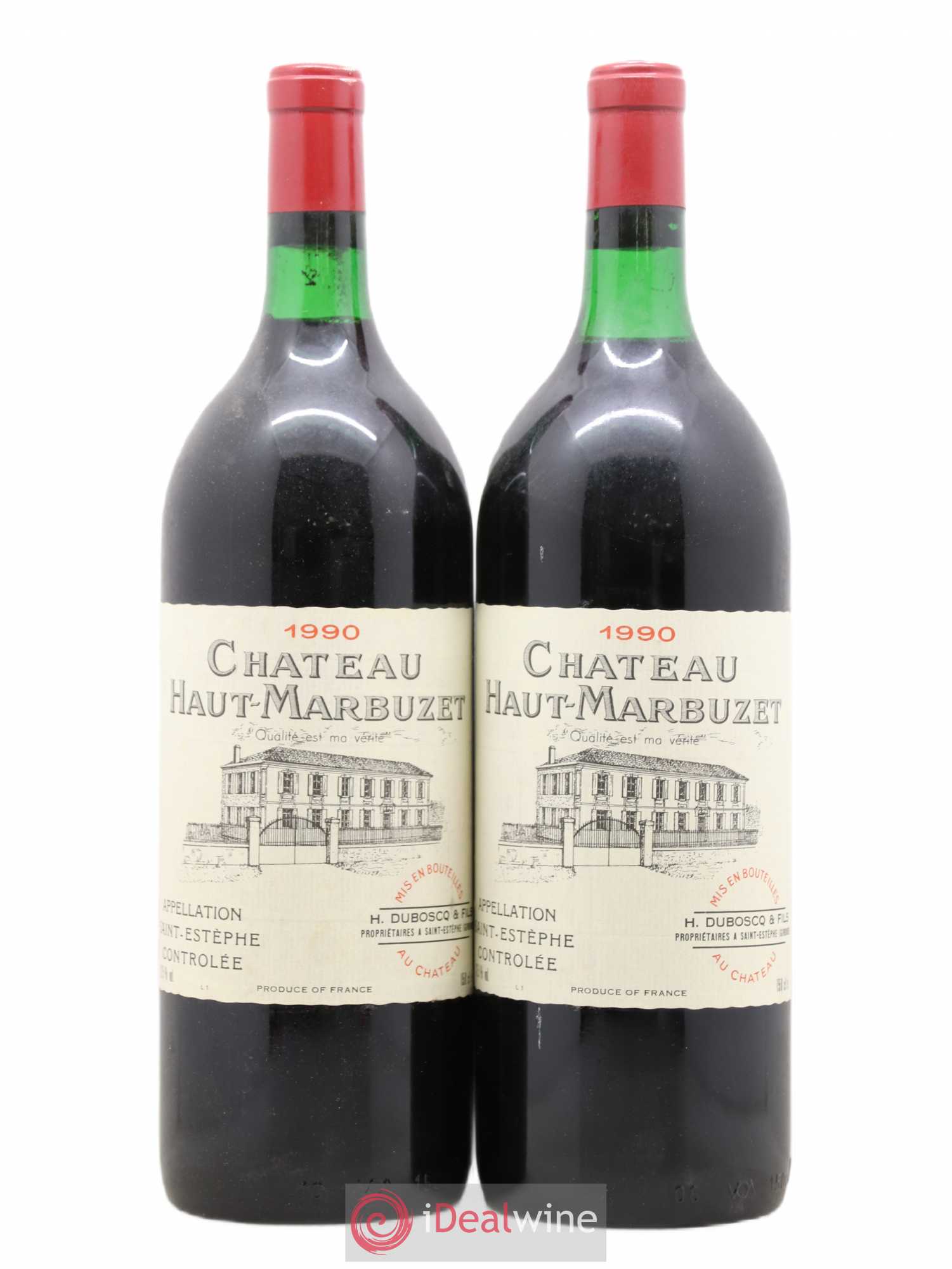 Château Haut Marbuzet 1990 - Lot de 2 magnums - 0