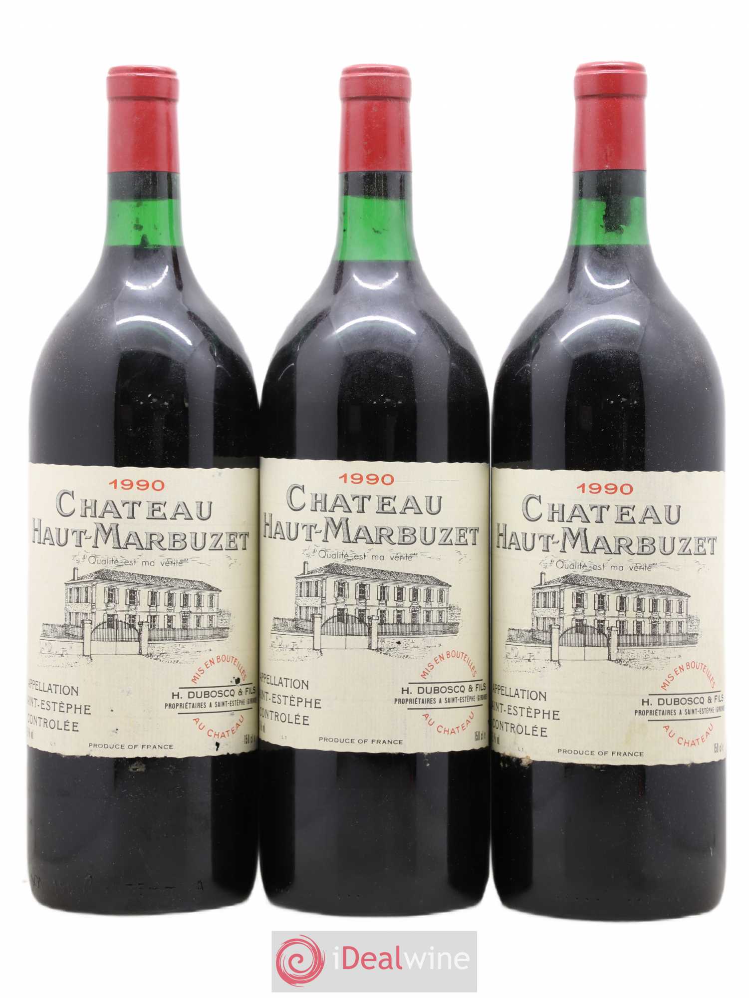Château Haut Marbuzet 1990 - Lot de 3 magnums - 0