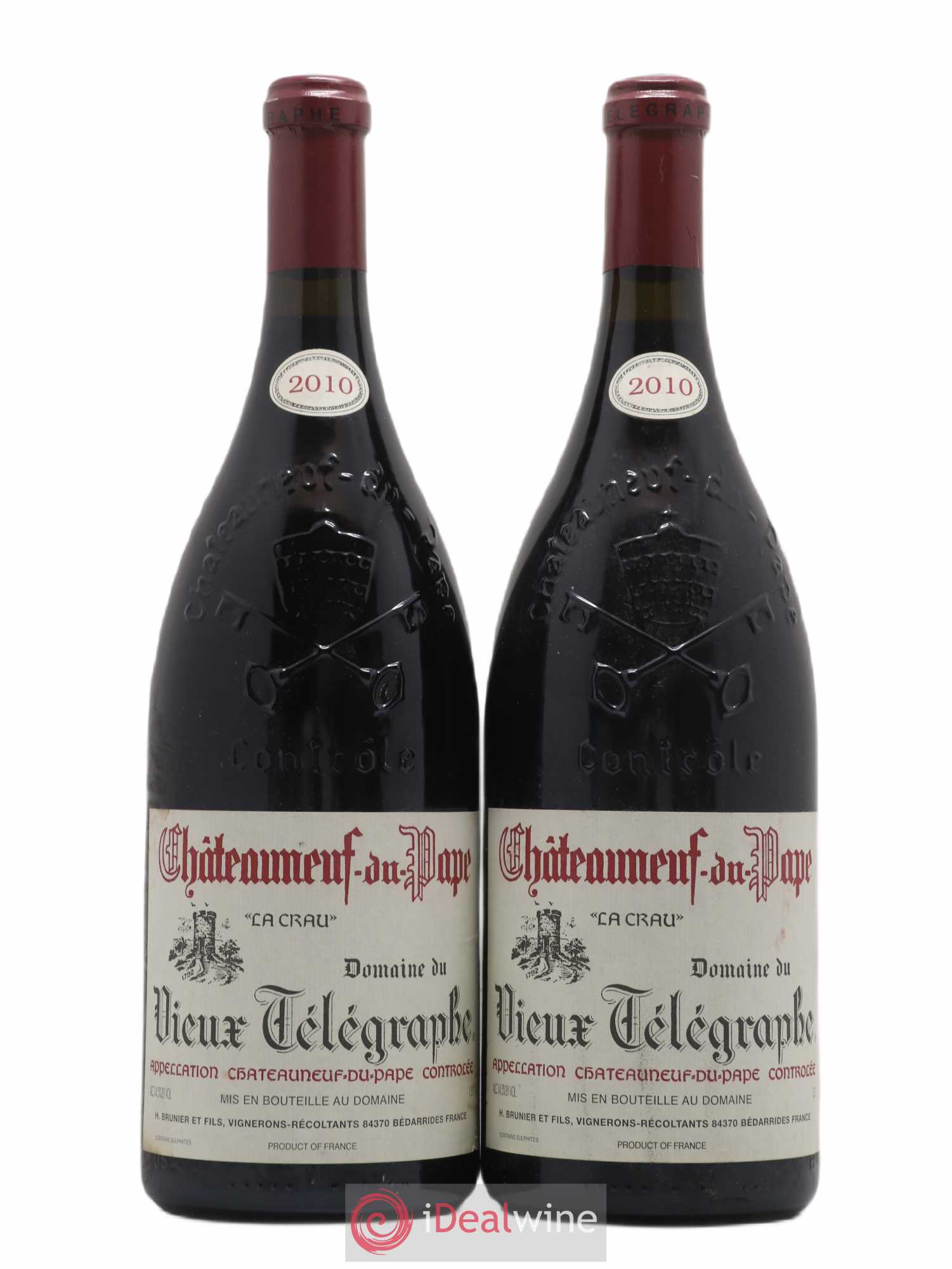 Châteauneuf-du-Pape Vieux Télégraphe (Domaine du) Vignobles Brunier 2010 - Lot de 2 magnums - 0