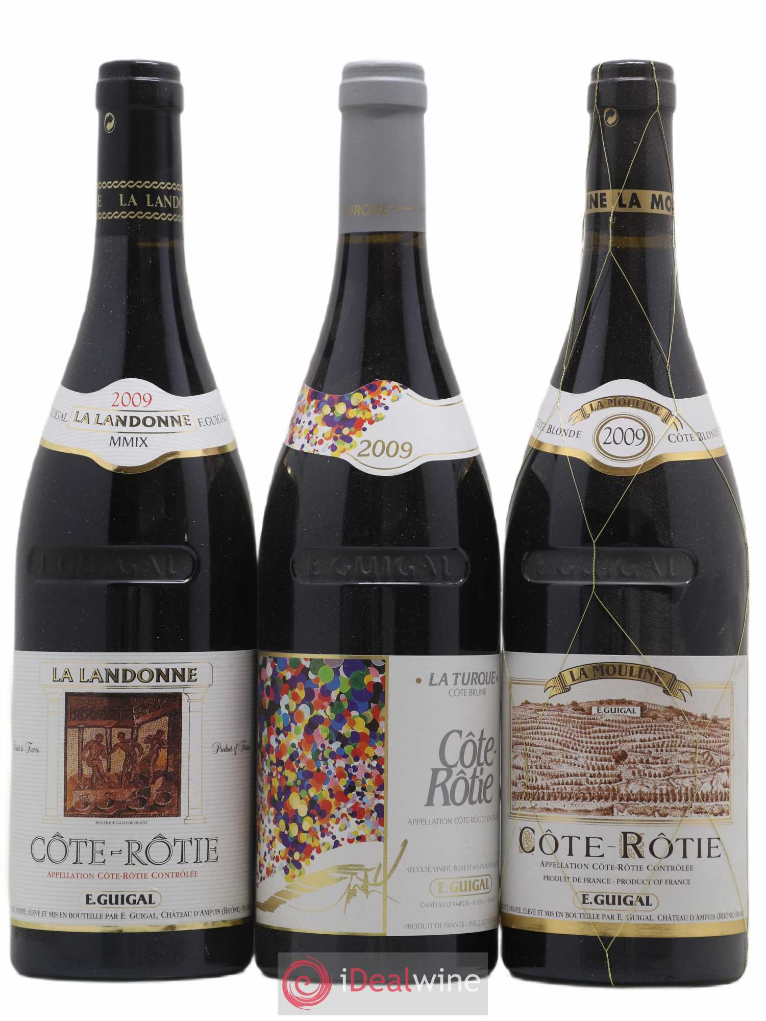 Côte-Rôtie Guigal Trilogie La Turque - La Landonne - La Mouline 2009 - Lot de 3 bouteilles - 0
