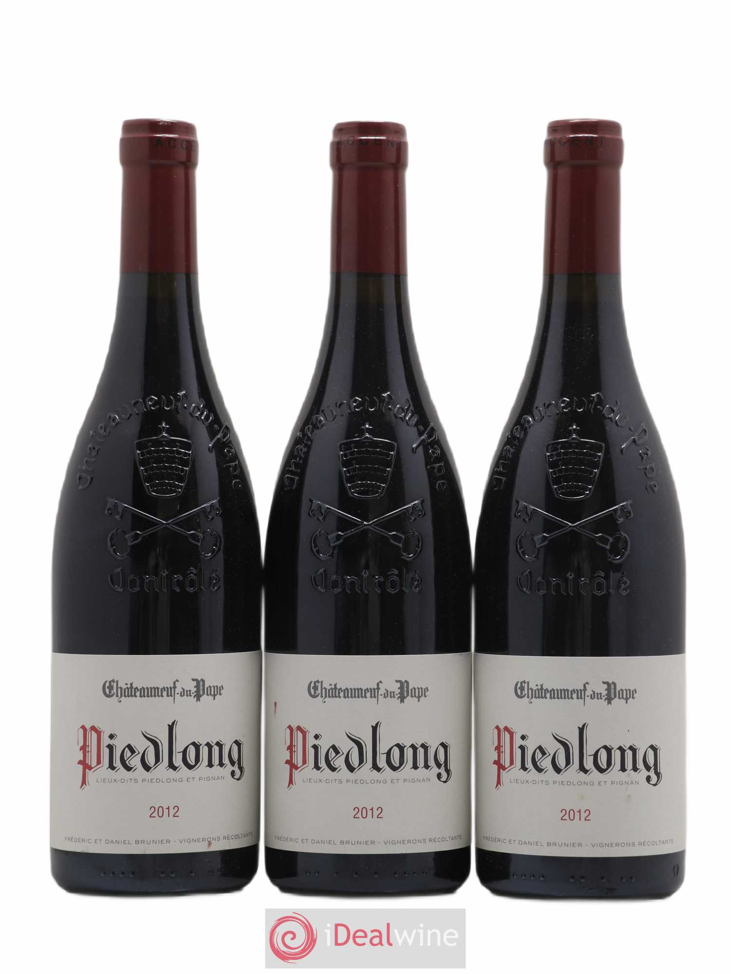 Châteauneuf-du-Pape Vieux Télégraphe (Domaine du) Piedlong Vignobles Brunier 2012 - Lot de 3 bouteilles - 0