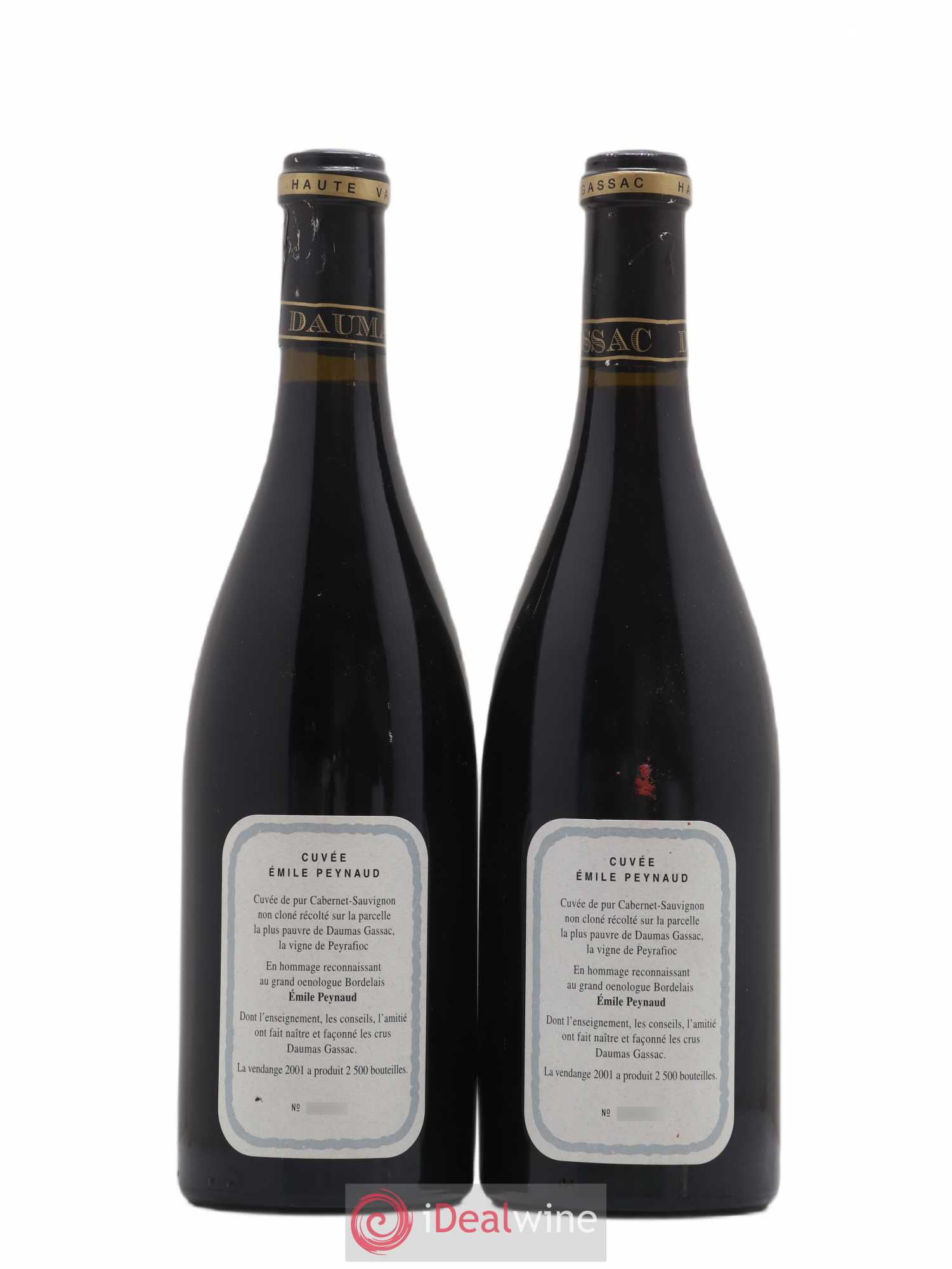 Pays d'Hérault Mas de Daumas Gassac Cuvée Emile Peynaud Famille Guibert de La Vaissière 2001 - Lot de 2 bouteilles - 1
