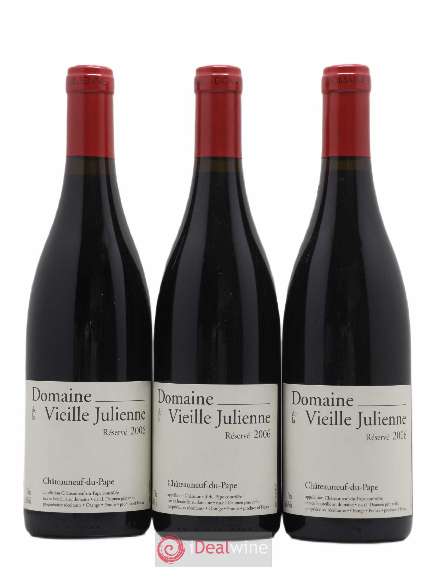 Châteauneuf-du-Pape Vieille Julienne (Domaine de la) Réservé Jean-Paul Daumen 2006 - Lot de 3 bouteilles - 0