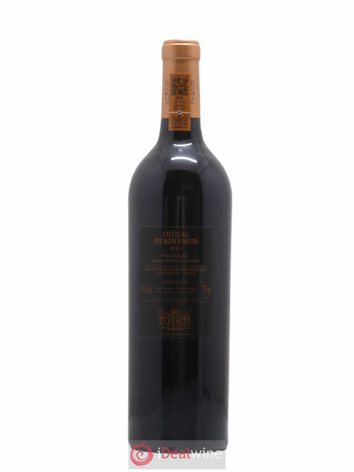 Pichon Longueville Baron 2ème Grand Cru Classé 2016 - Lot de 1 bouteille - 1