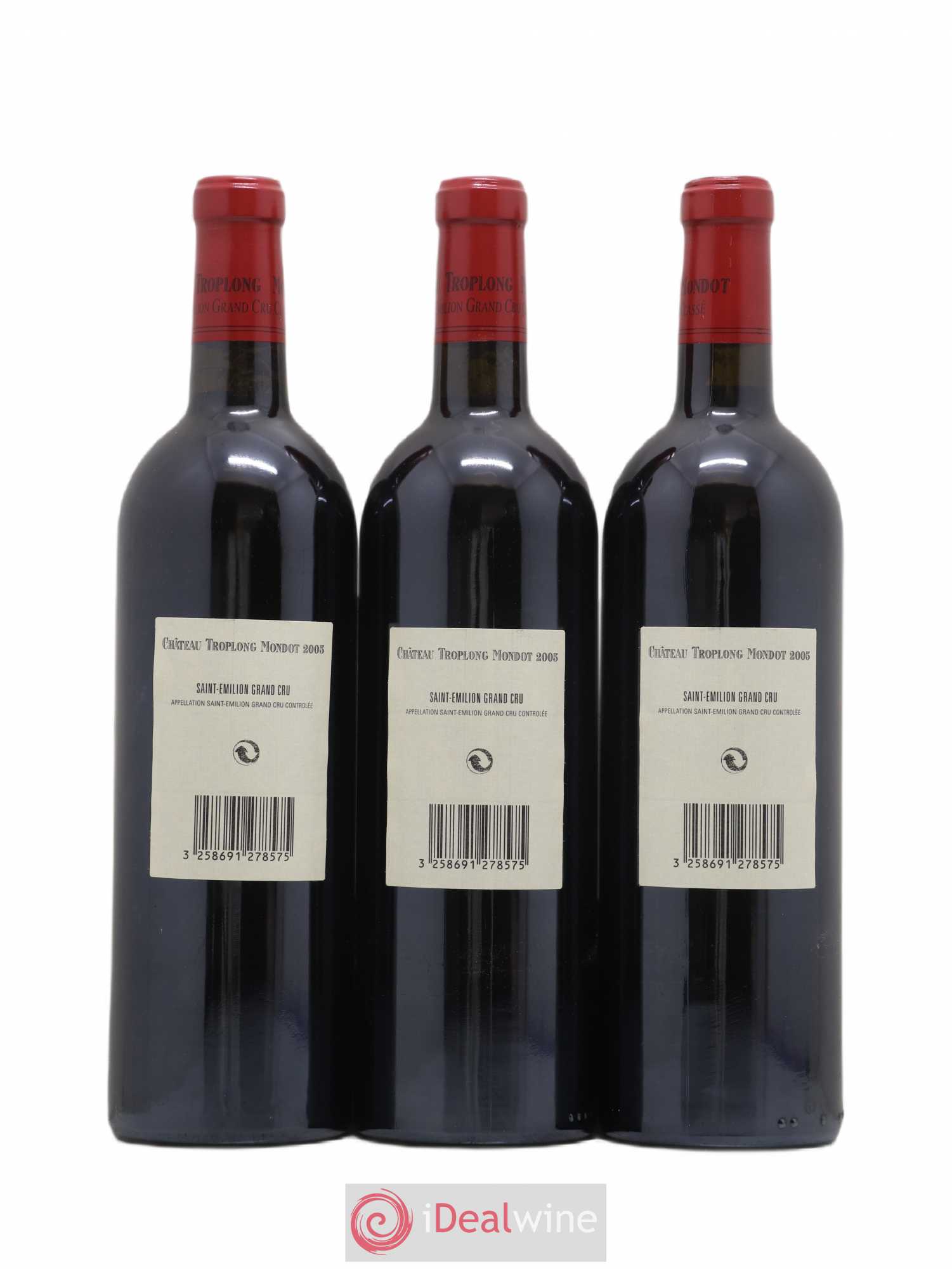 Château Troplong Mondot 1er Grand Cru Classé B 2005 - Lotto di 3 bottiglie - 1
