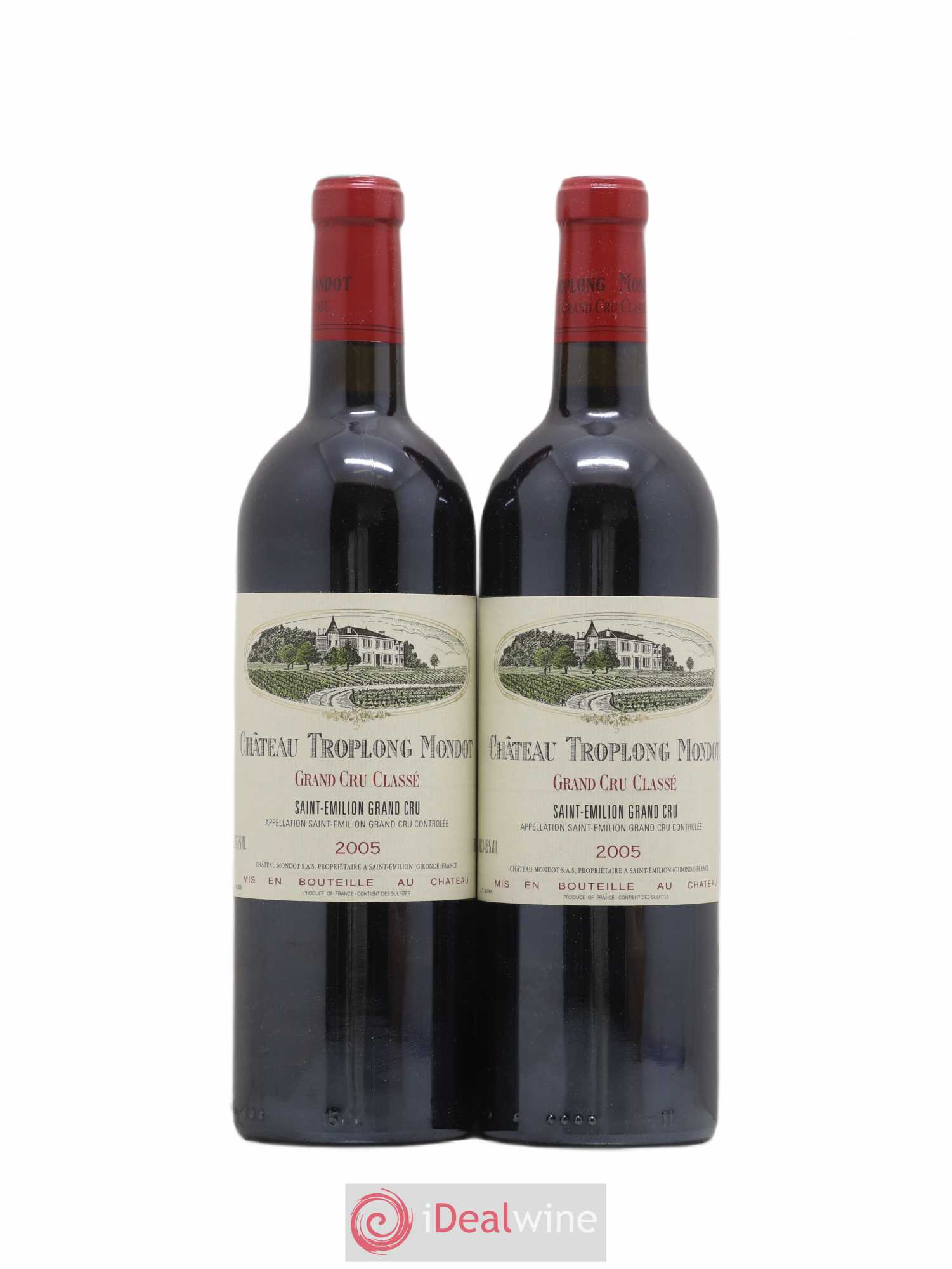 Château Troplong Mondot 1er Grand Cru Classé B 2005 - Lot de 2 bouteilles - 0