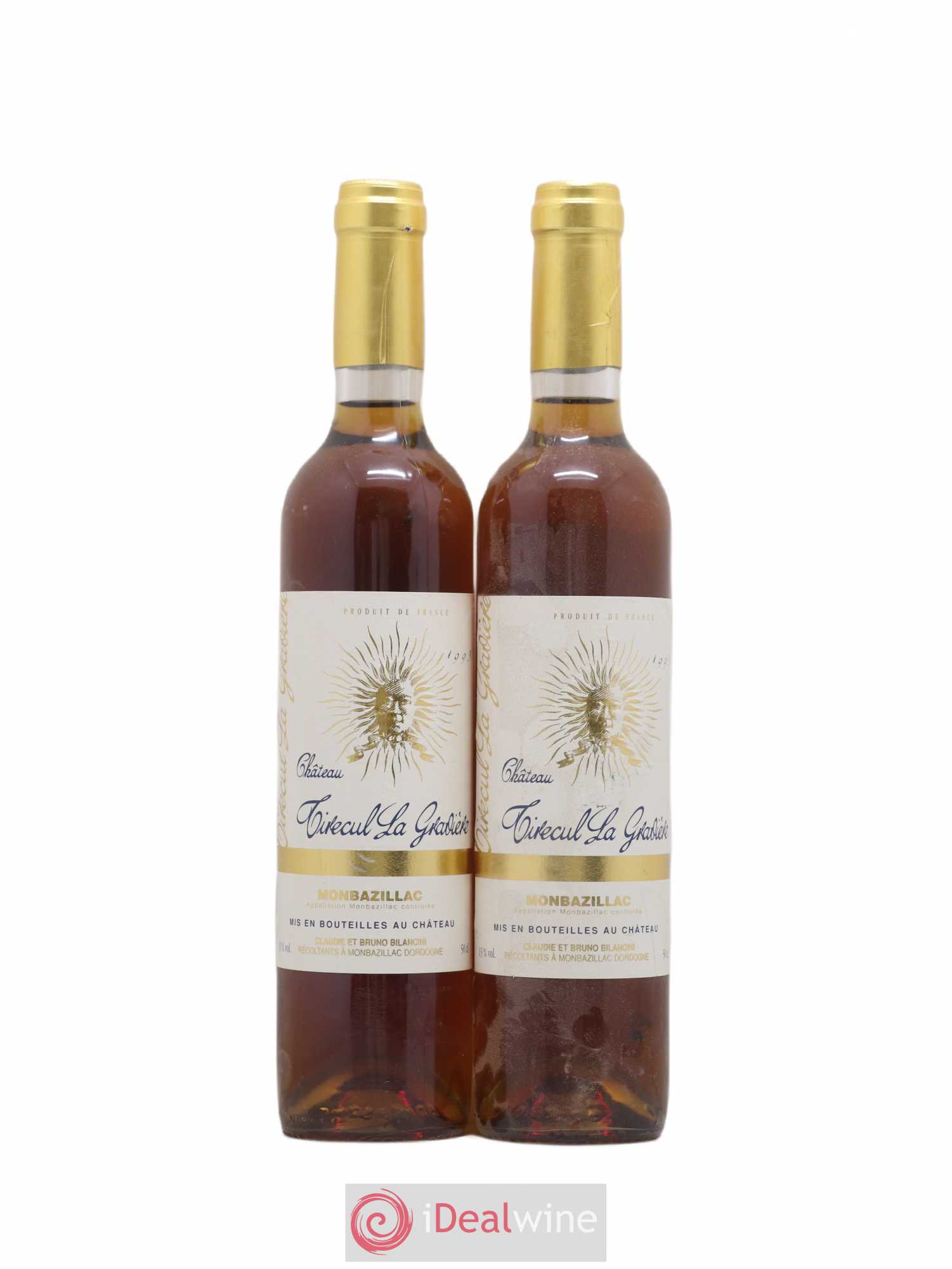 Monbazillac Château Tirecul La Gravière Bruno et Claudie Bilancini 50cl 1993 - Lot de 2 bouteilles - 0