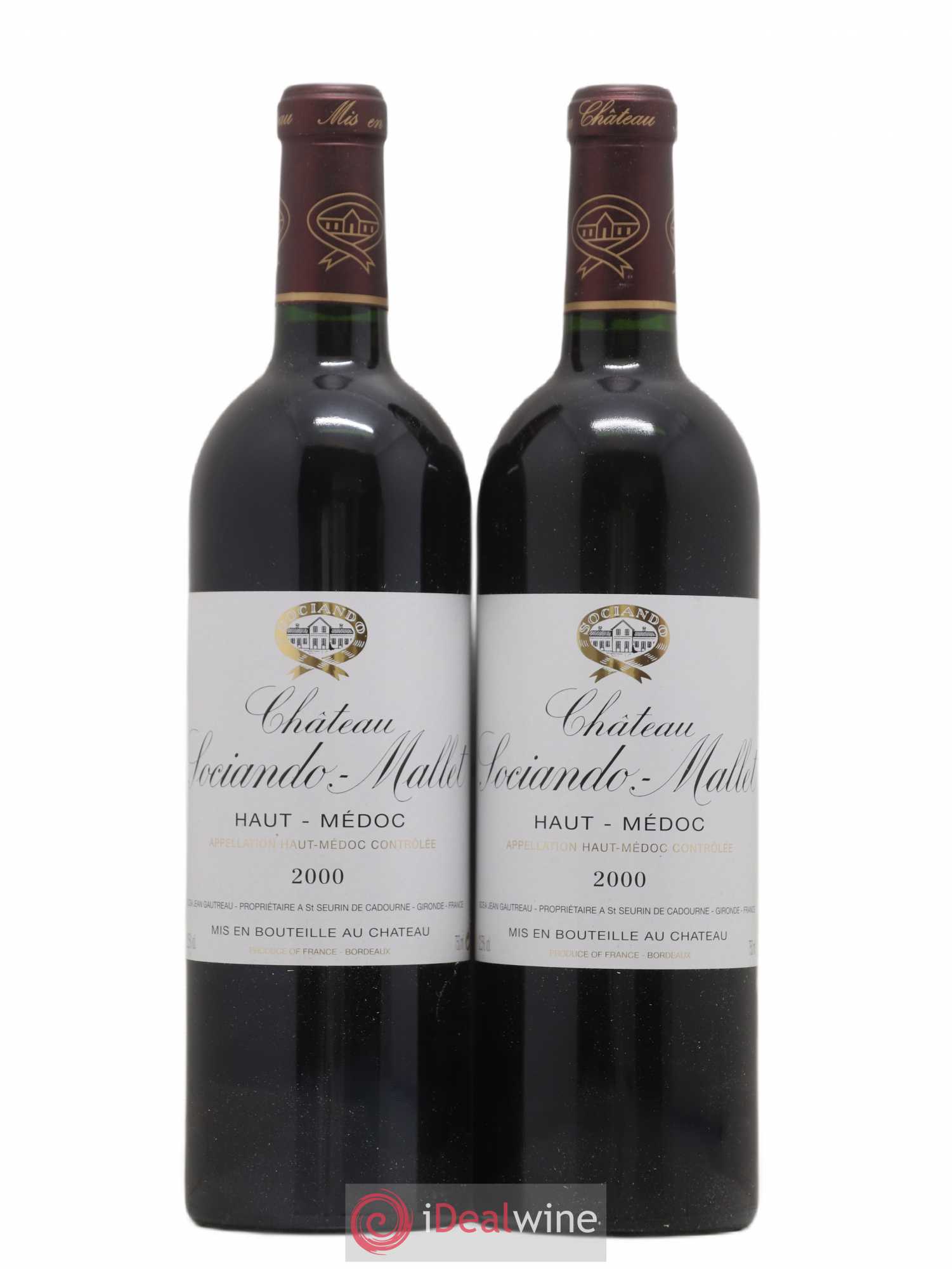 Château Sociando Mallet 2000 - Lot de 2 bouteilles - 0