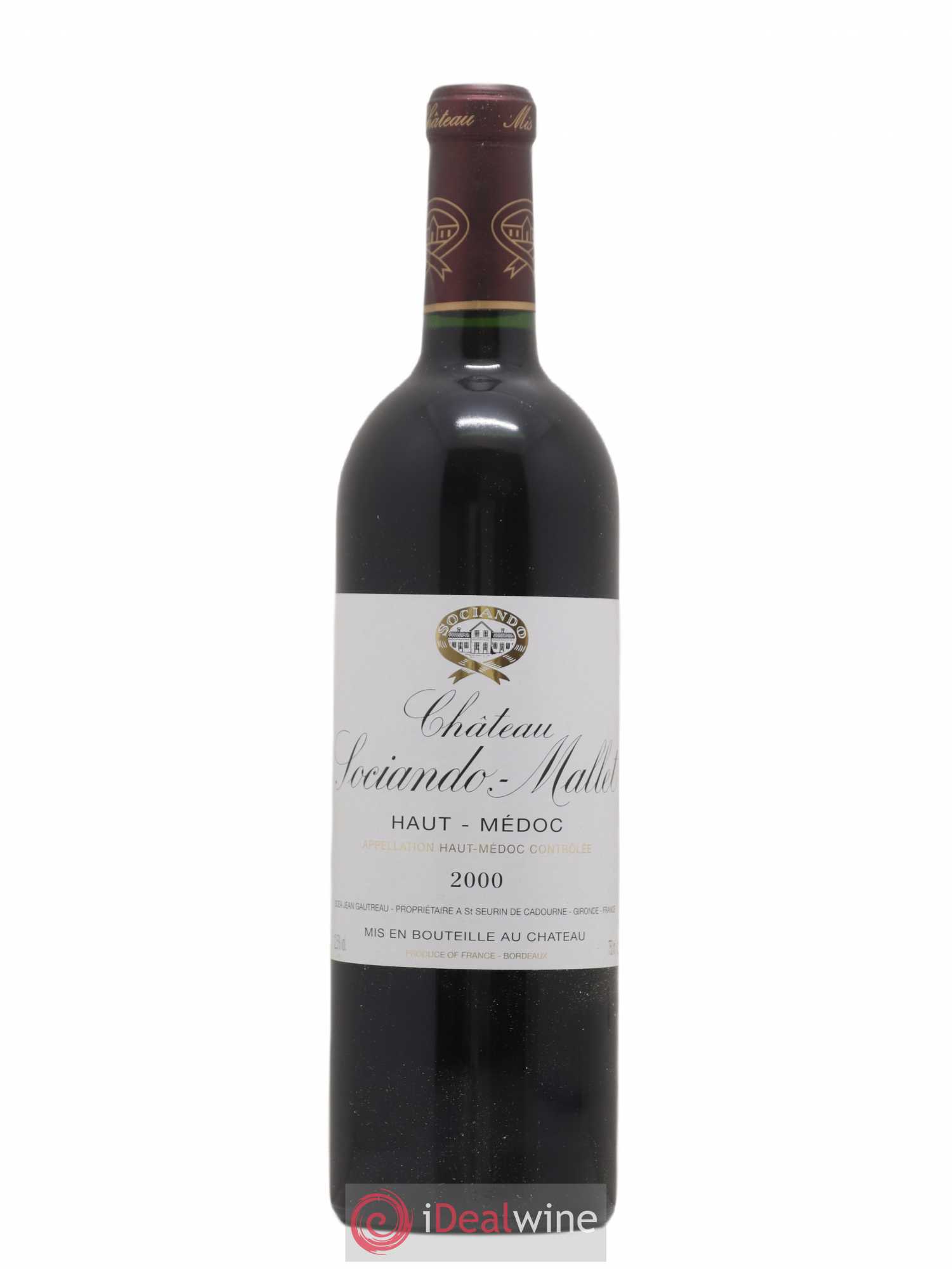 Château Sociando Mallet 2000 - Lot de 1 bouteille - 0