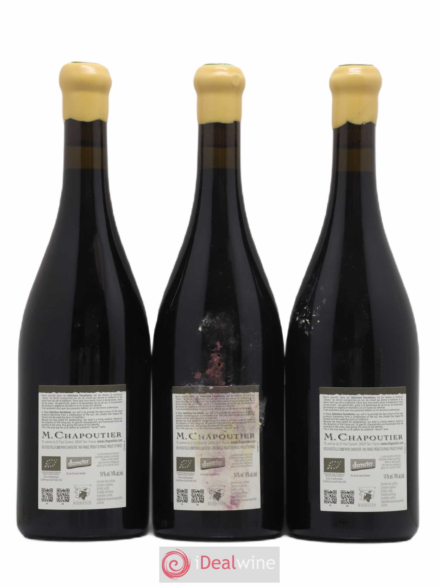 Hermitage Ermitage Le Pavillon Chapoutier 2012 - Lot de 3 bouteilles - 1
