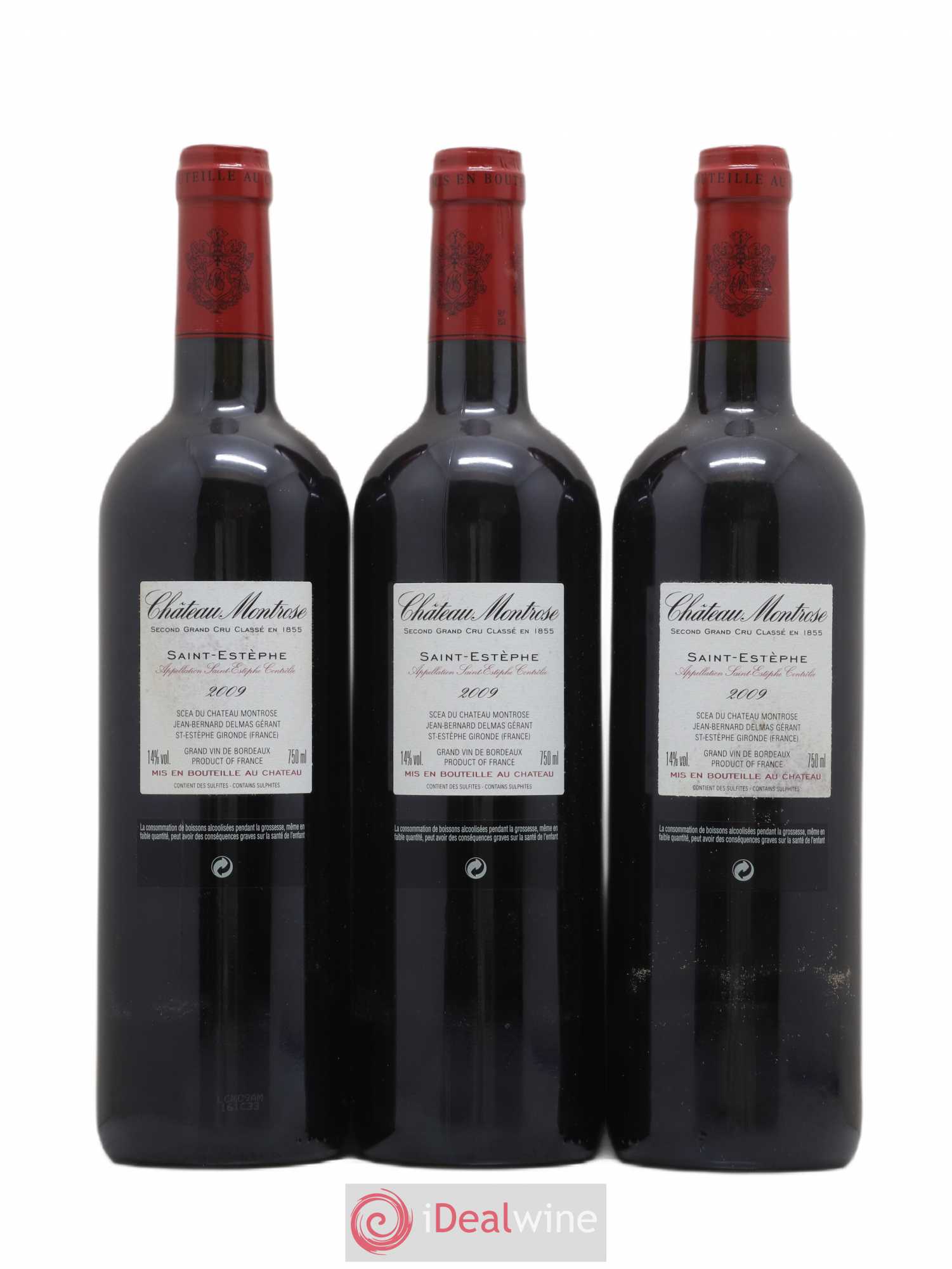 Château Montrose 2ème Grand Cru Classé 2009 - Lot de 3 bouteilles - 1