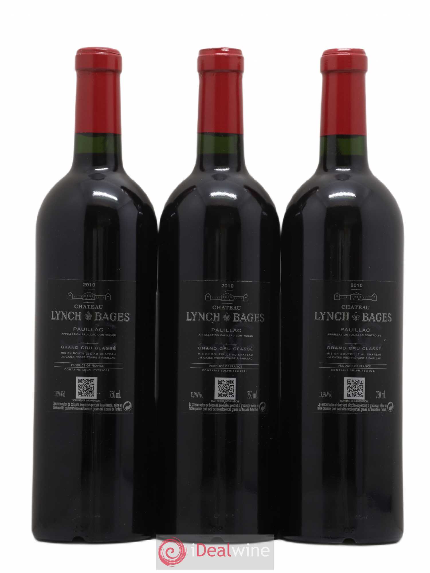Château Lynch Bages 5ème Grand Cru Classé 2010 - Lot de 3 bouteilles - 1