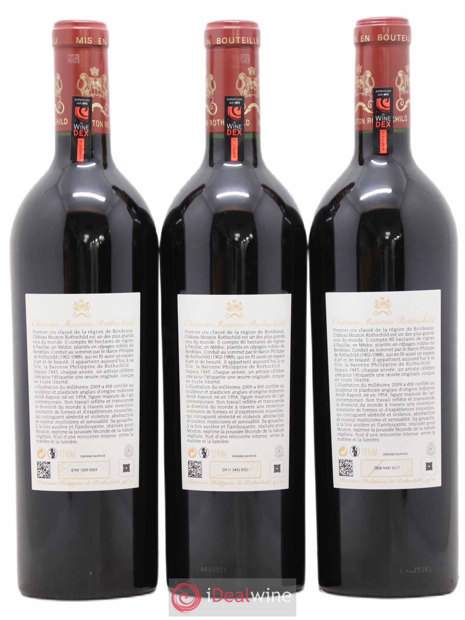 Château Mouton Rothschild 1er Grand Cru Classé 2009 - Lot de 3 bouteilles - 1