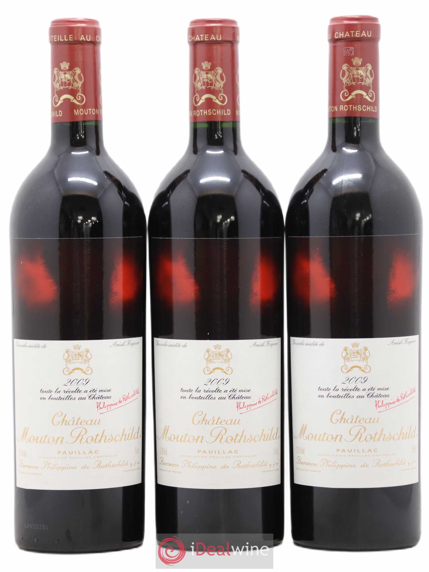 Château Mouton Rothschild 1er Grand Cru Classé 2009 - Lot de 3 bouteilles - 0