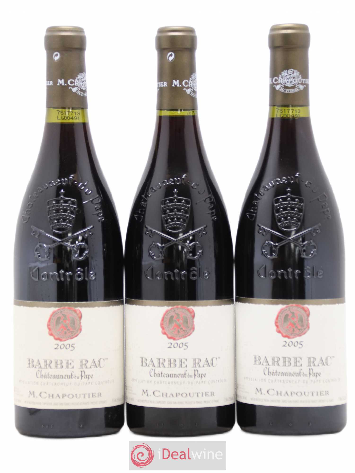 Châteauneuf-du-Pape Barbe Rac Chapoutier 2005 - Lot de 3 bouteilles - 0