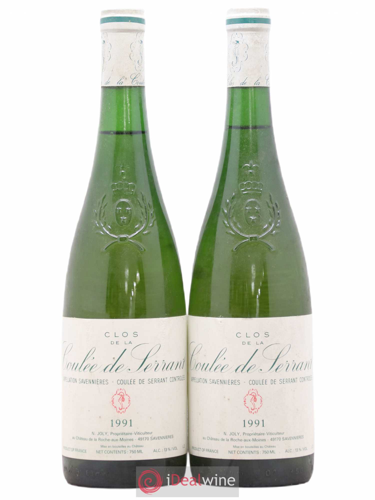 Savennières Clos de la Coulée de Serrant Vignobles de la Coulée de Serrant - Nicolas Joly 1991 - Lot de 2 bouteilles - 0