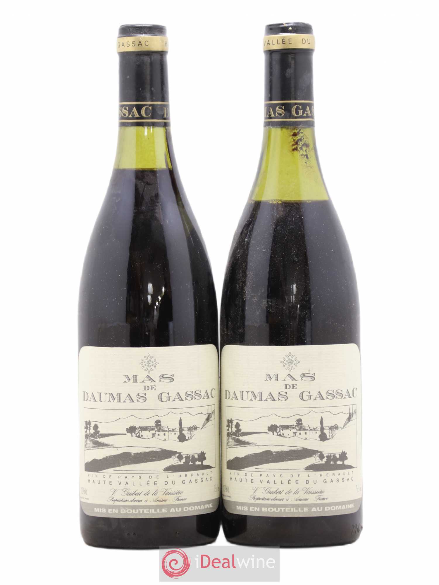 Saint-Guilhem-le-Désert - Cité d'Aniane Mas Daumas Gassac Famille Guibert de La Vaissière 1988 - Lot de 2 bouteilles - 0