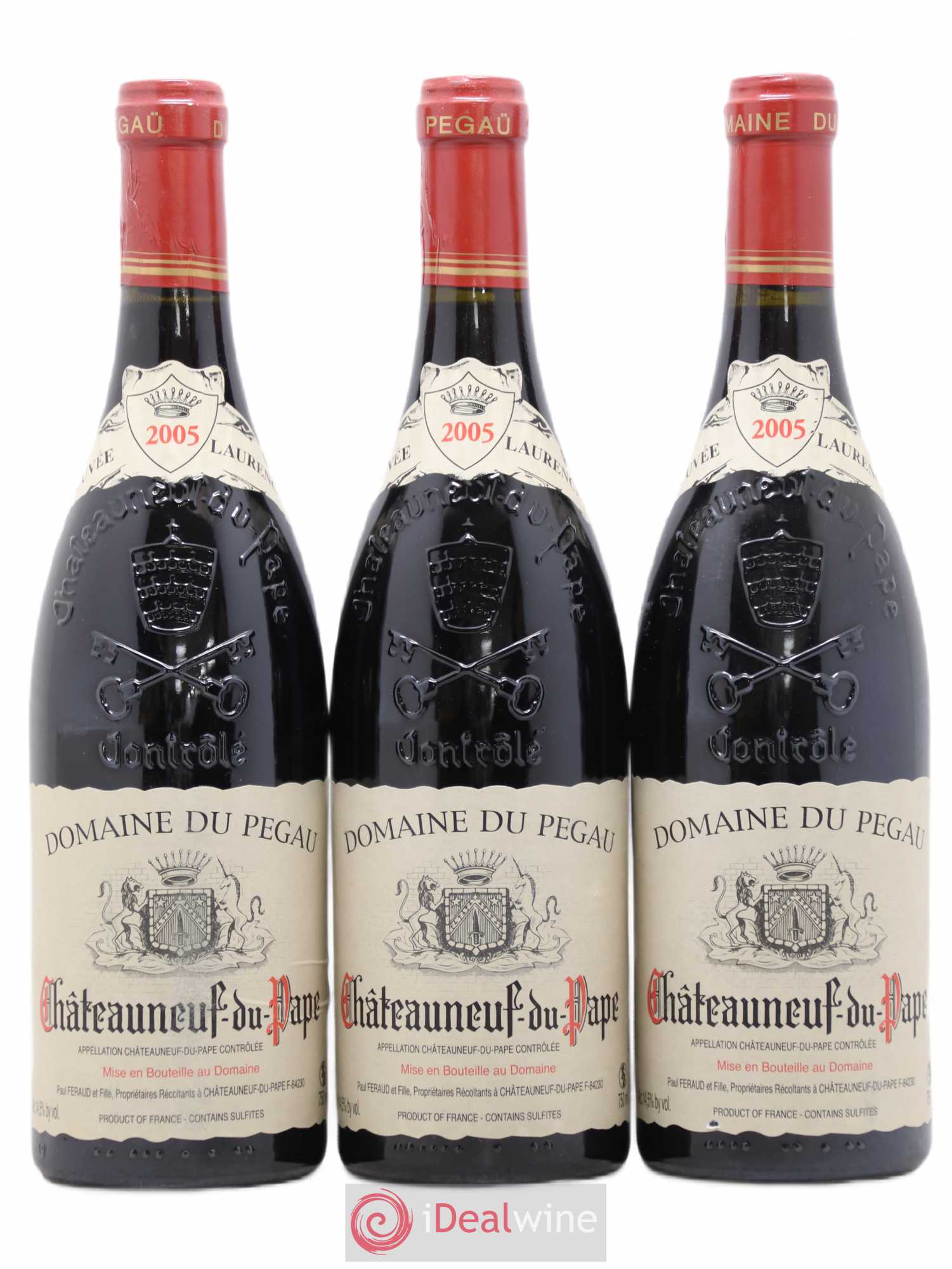 Châteauneuf-du-Pape Domaine du Pégau Cuvée Laurence Paul et Laurence Féraud 2005 - Lot de 3 bouteilles - 0