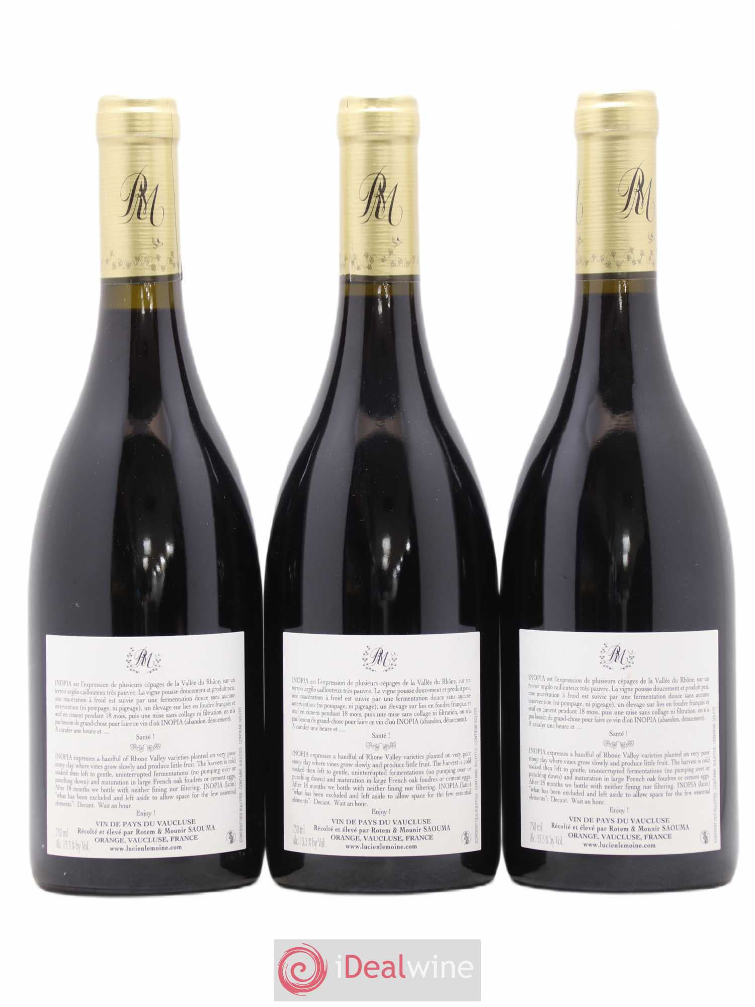 Vaucluse Inopia Saouma Lucien Le Moine 2013 - Lot de 3 bouteilles - 1