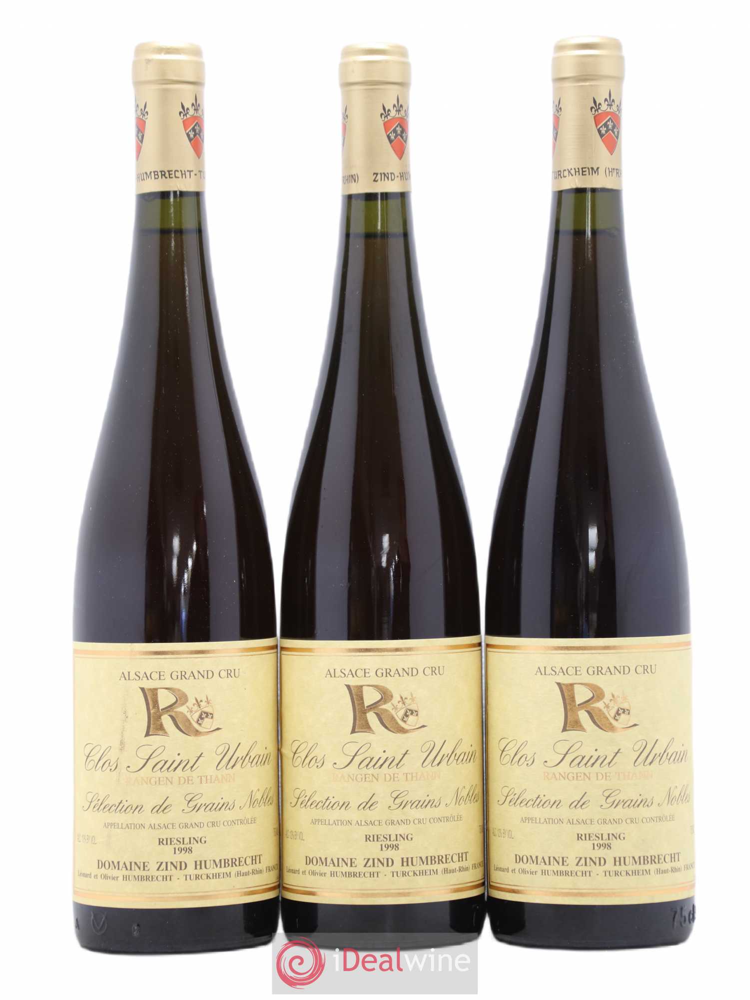 Riesling Sélection de Grains Nobles Grand Cru Rangen de Thann Clos Saint Urbain Sélection de Grains Nobles Zind-Humbrecht 1998 - Lotto di 3 bottiglie - 0