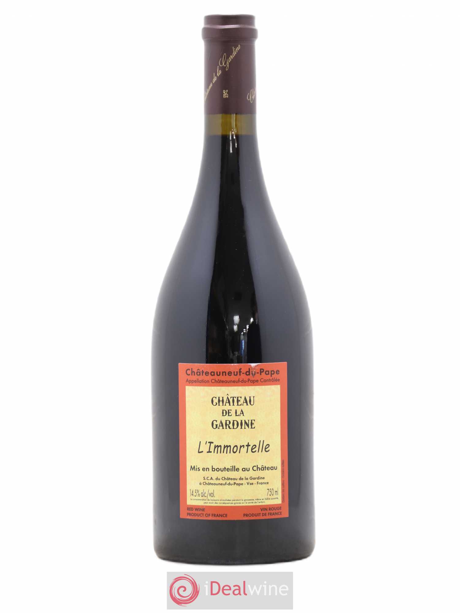 Châteauneuf-du-Pape Château de La Gardine L'Immortelle Famille Brunel 2009 - Lot de 1 bouteille - 1