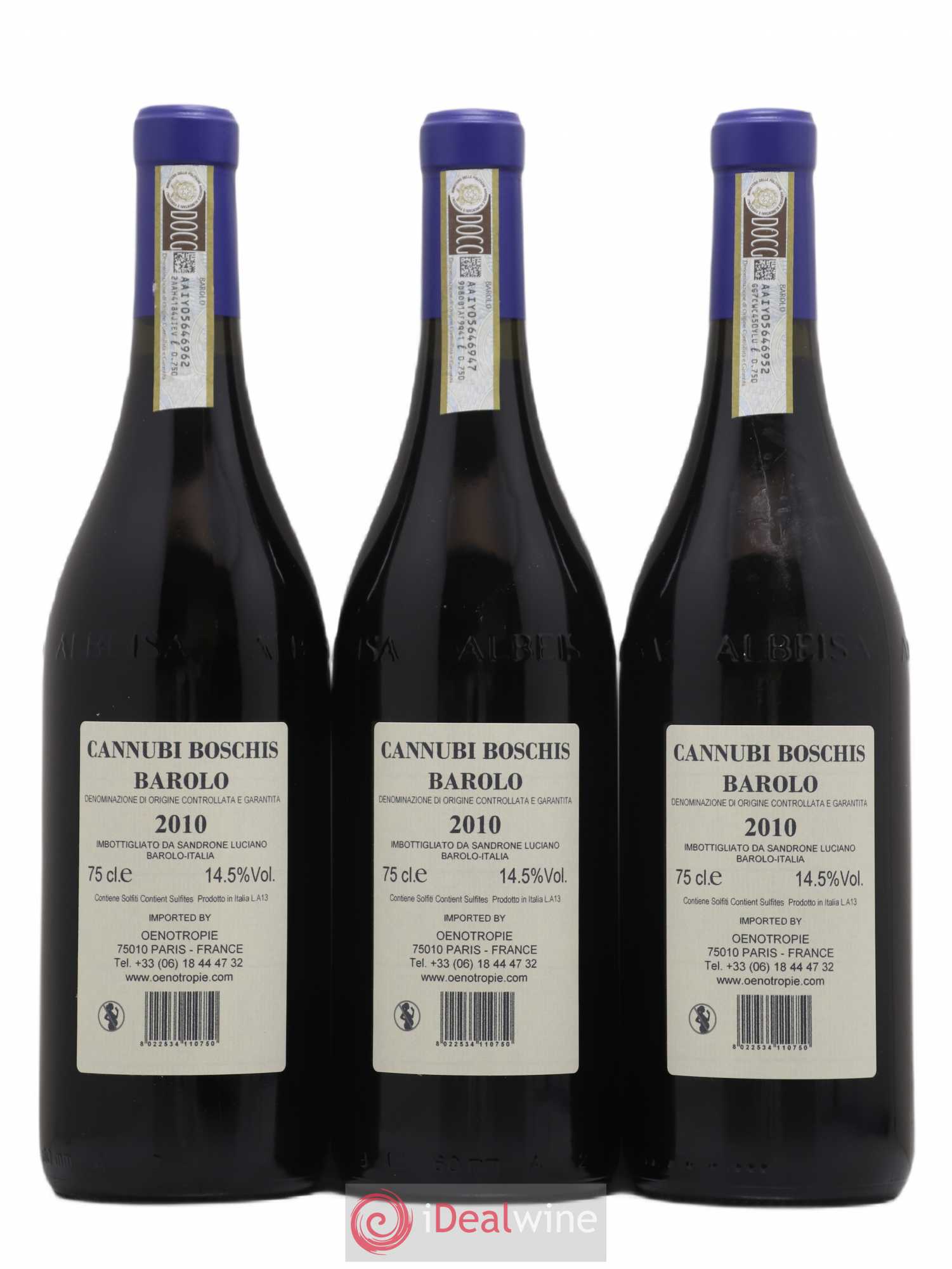 Barolo DOCG Aleste (anciennement Cannubi Boschis) Luciano Sandrone 2010 - Lot de 3 bouteilles - 1