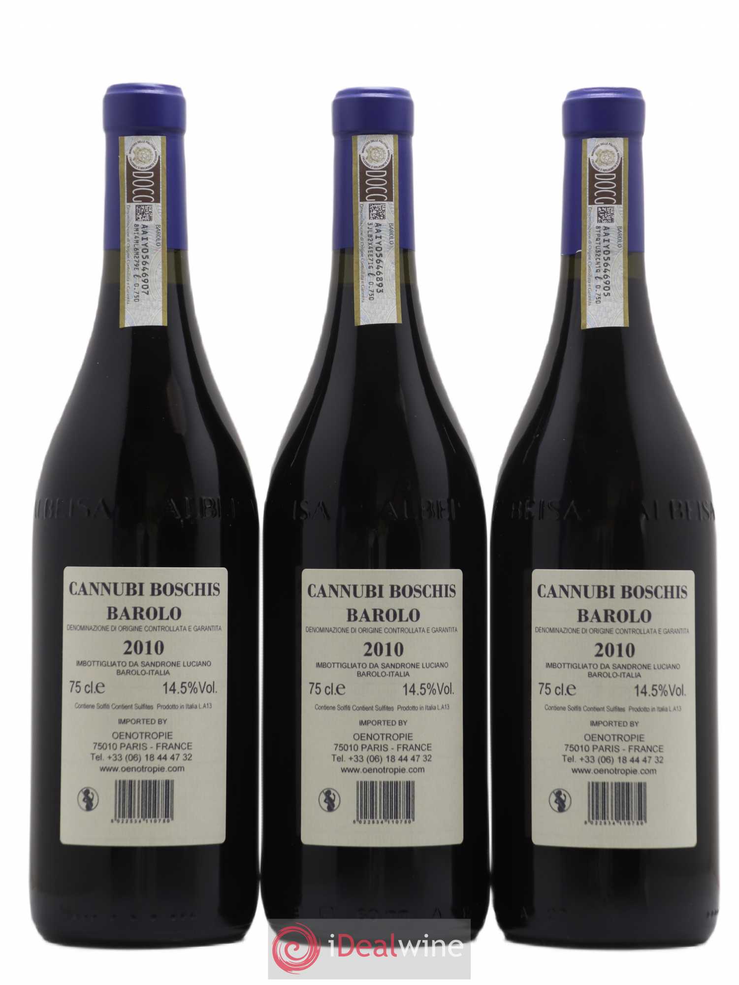 Barolo DOCG Aleste (anciennement Cannubi Boschis) Luciano Sandrone 2010 - Lot de 3 bouteilles - 1