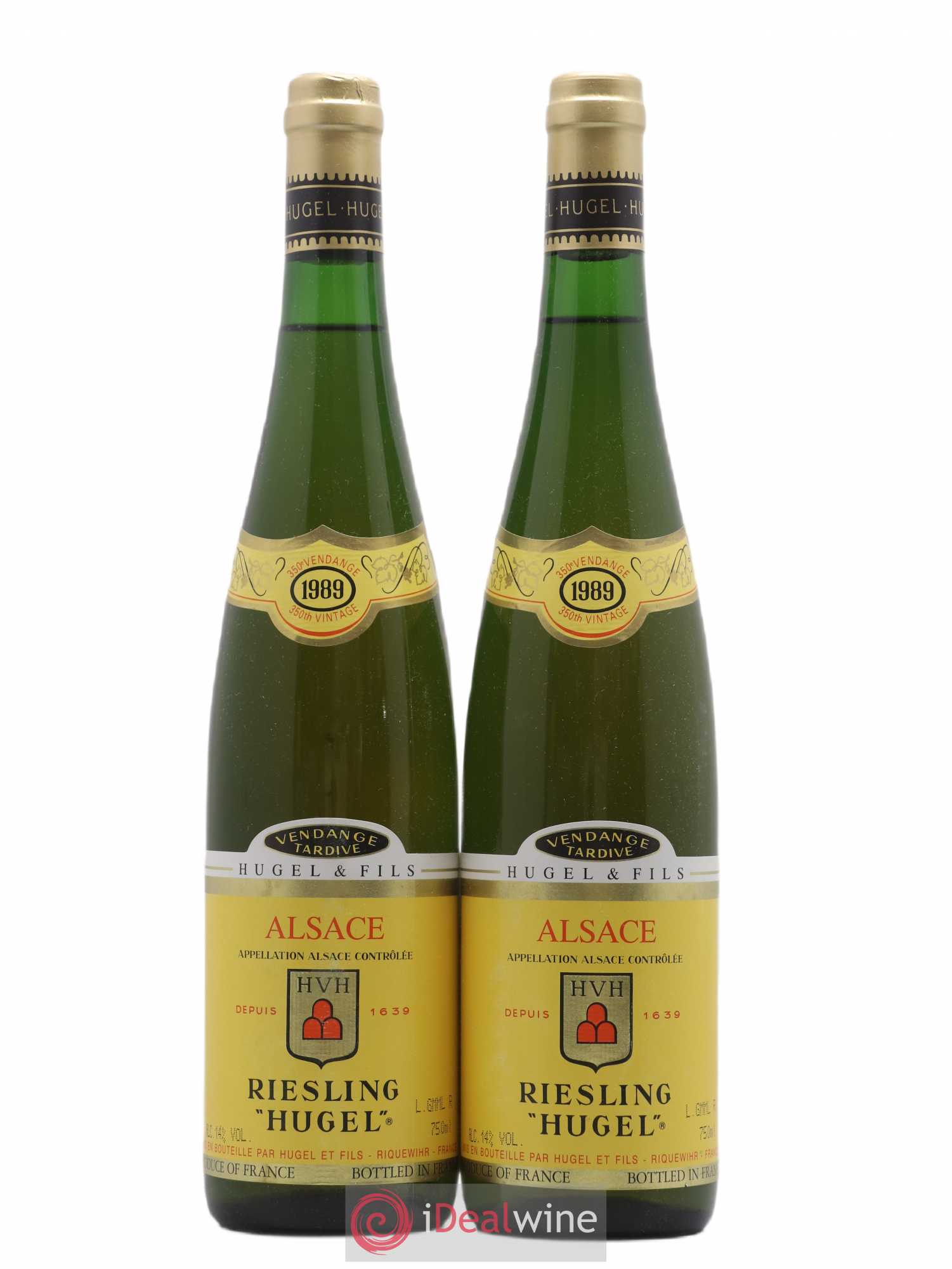 Riesling Vendanges Tardives Hugel (Domaine) 1989 - Lotto di 2 bottiglie - 0