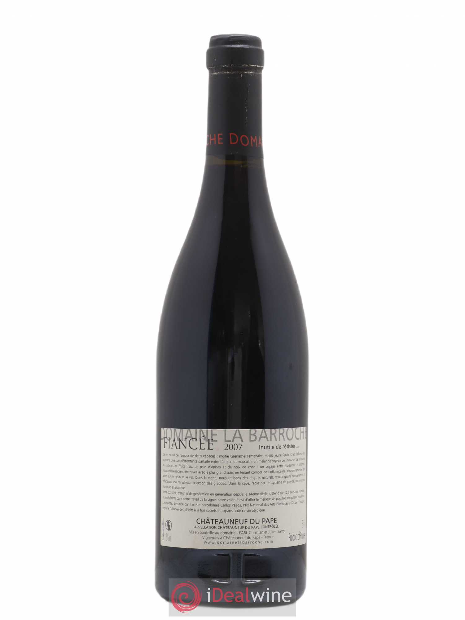 Châteauneuf-du-Pape La Barroche (Domaine de) Cuvée Fiancée Julien Barrot 2007 - Posten von 1 Flasche - 1