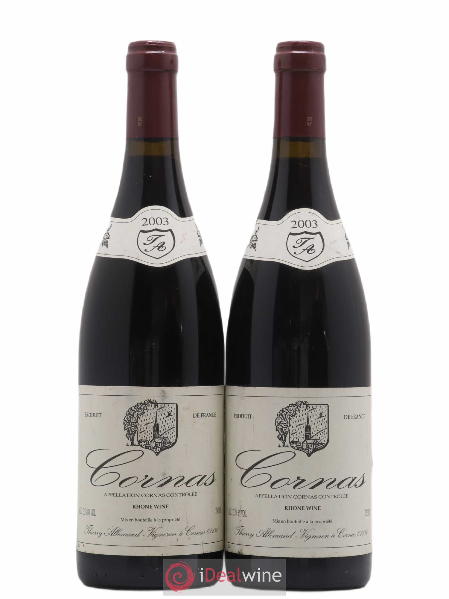 Cornas Thierry Allemand 2003 - Lot de 2 bouteilles - 0