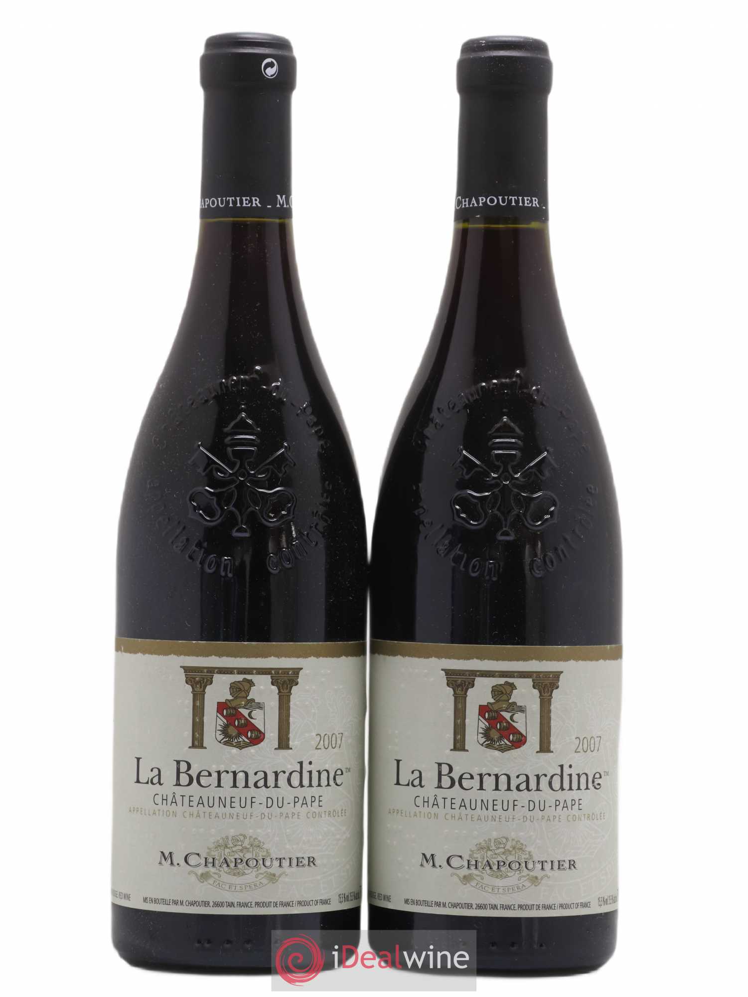 Châteauneuf-du-Pape La Bernardine Chapoutier 2007 - Lot de 2 bouteilles - 0