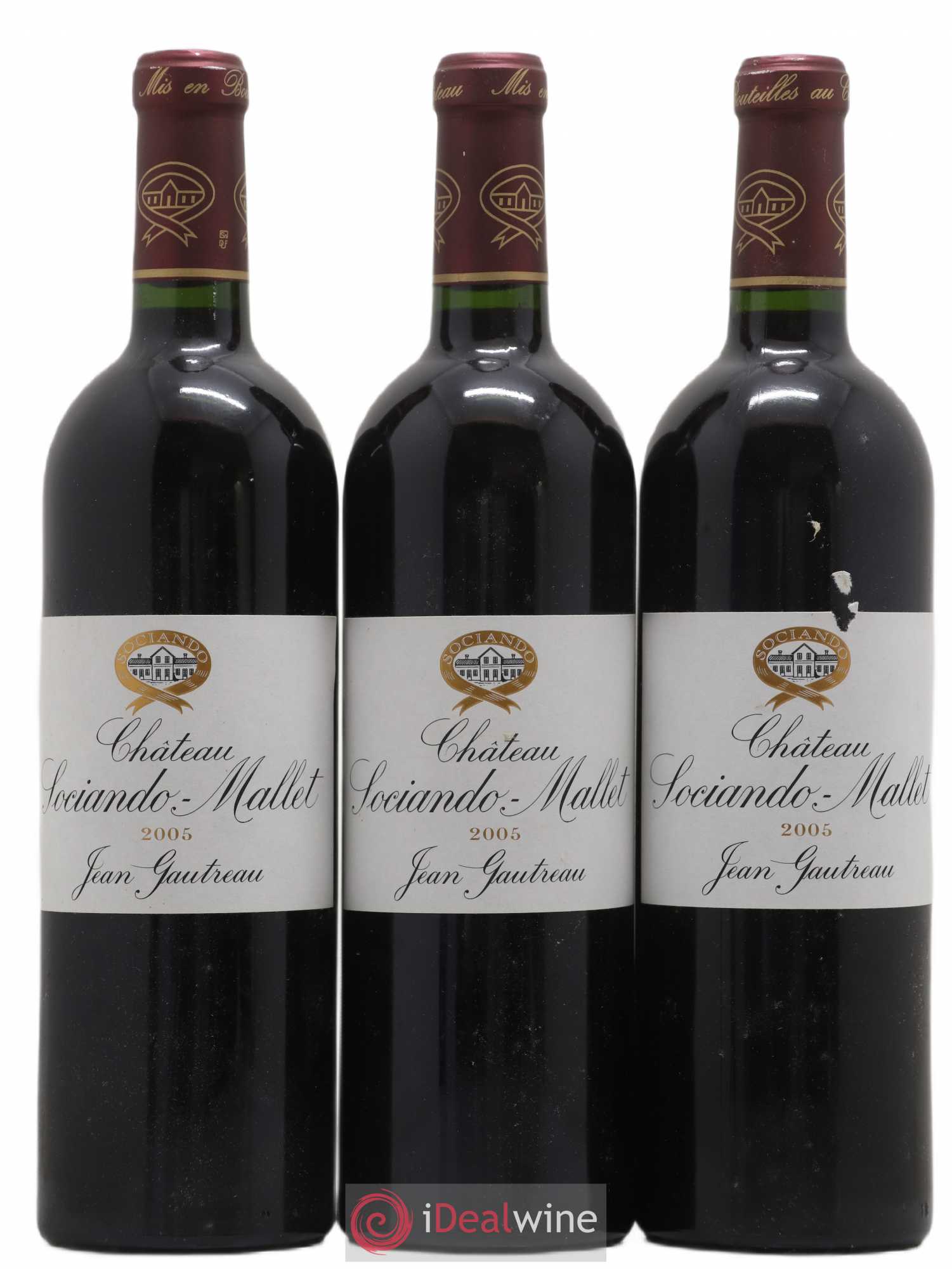 Château Sociando Mallet 2005 - Lot de 3 bouteilles - 0