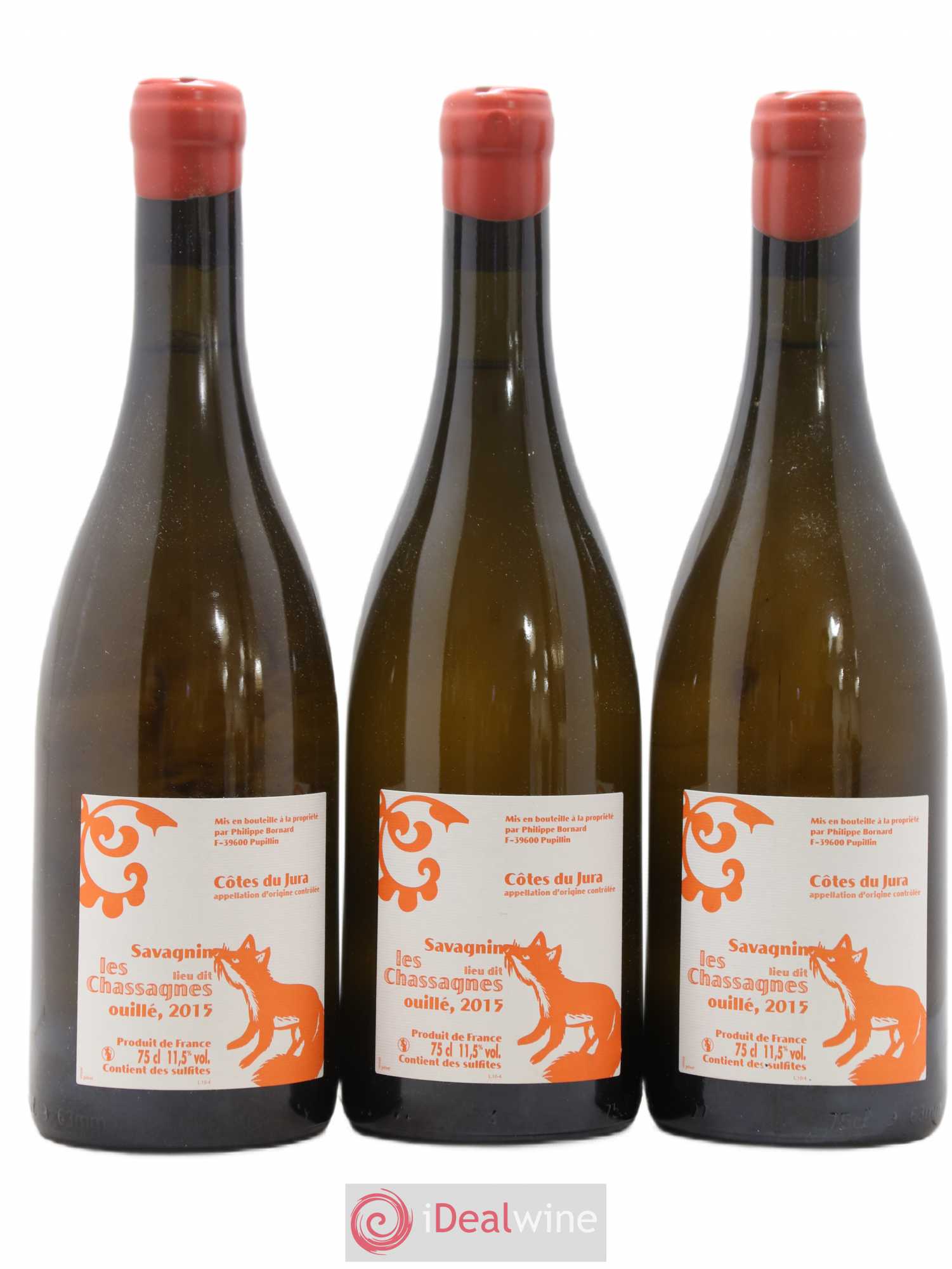 Côtes du Jura Les Chassagnes Savagnin Ouillé Bornard 2015 - Lot de 3 bouteilles - 0