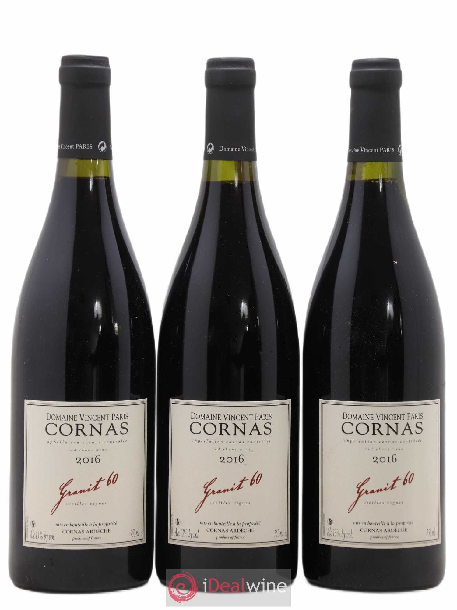 Cornas Granit 60 Vieilles Vignes Vincent Paris 2016 - Lot de 3 bouteilles - 0