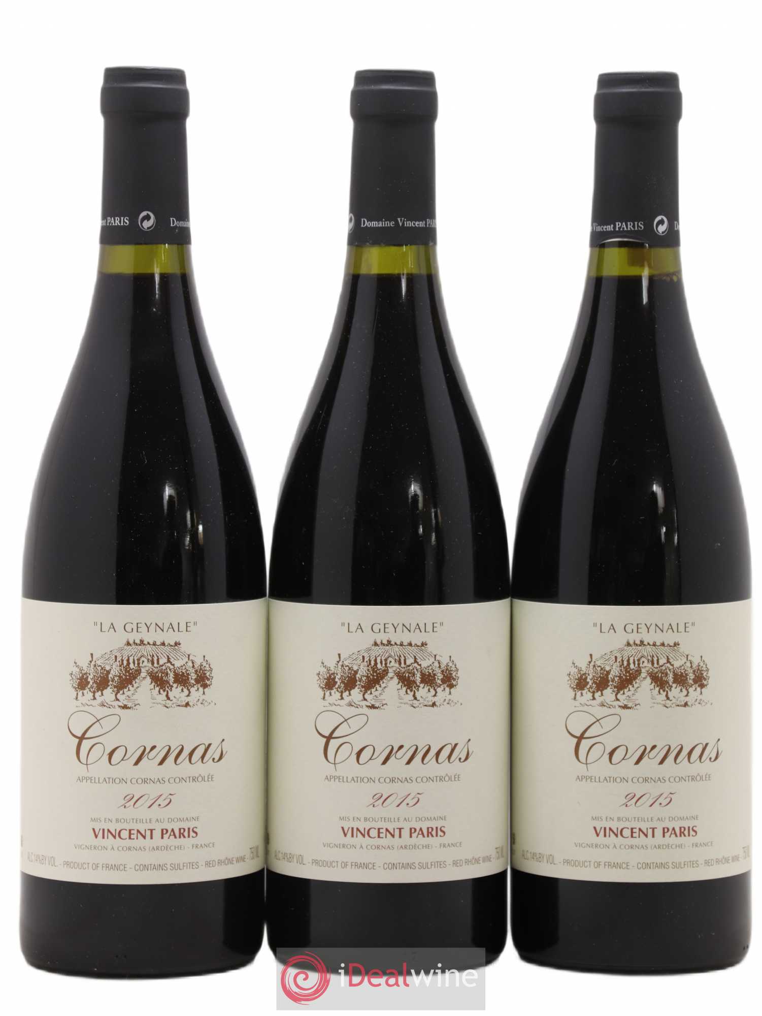 Cornas La Geynale Vincent Paris 2015 - Lot de 3 bouteilles - 0