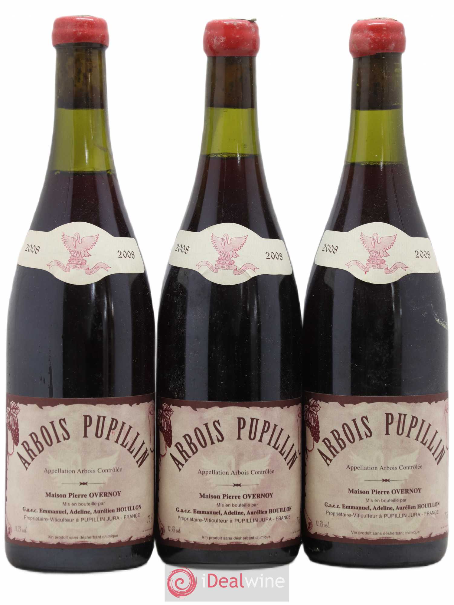 Arbois-Pupillin Poulsard (cire rouge) Overnoy-Houillon (Domaine) 2008 - Lot de 3 bouteilles - 0
