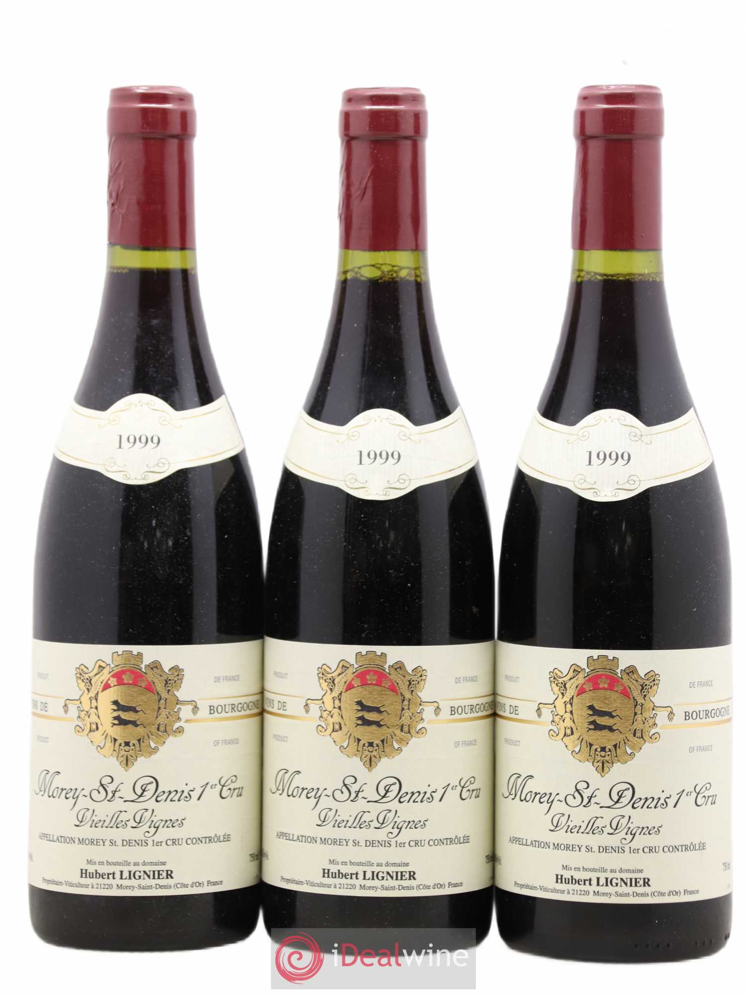 Morey-Saint-Denis 1er Cru Vieilles Vignes Hubert Lignier (Domaine) 1999 - Lot de 3 bouteilles - 0