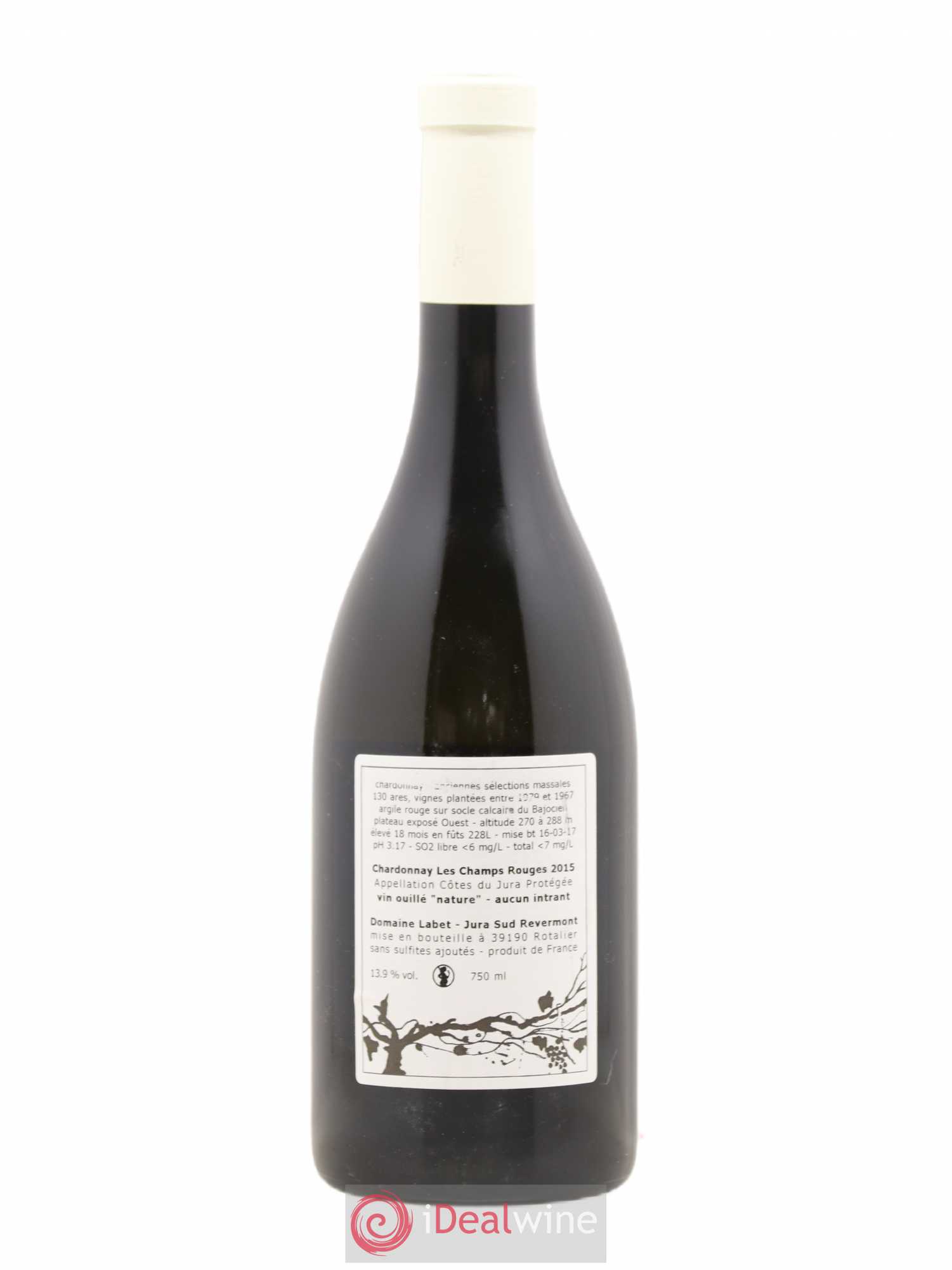 Côtes du Jura Chardonnay Les Champs Rouges Romain - Julien - Charline Labet 2015 - Lot de 1 bouteille - 1