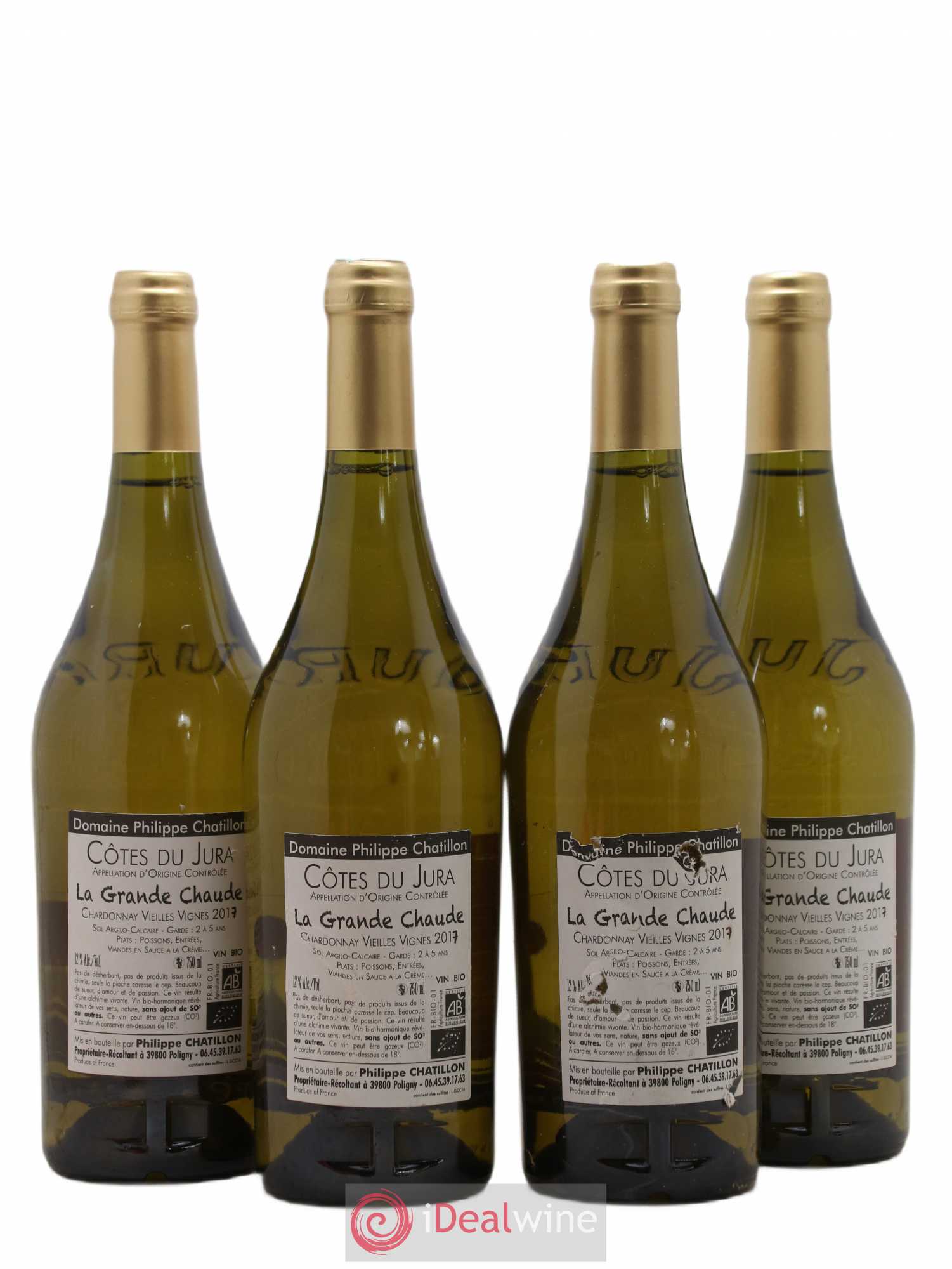 Côtes du Jura La Grande Chaude Philippe Chatillon 2018 - Lot de 4 bouteilles - 1