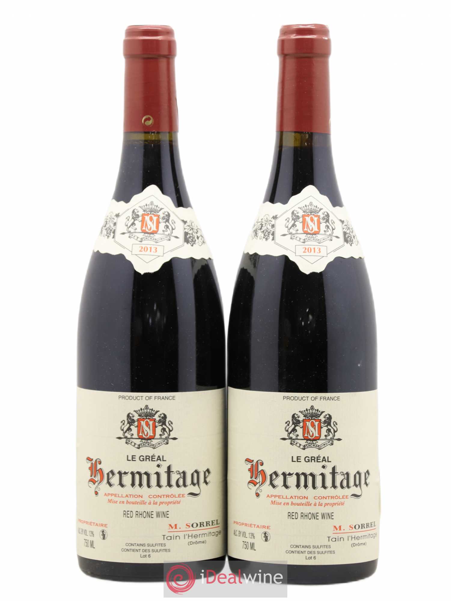 Hermitage Le Gréal Marc Sorrel 2013 - Lot de 2 bouteilles - 0