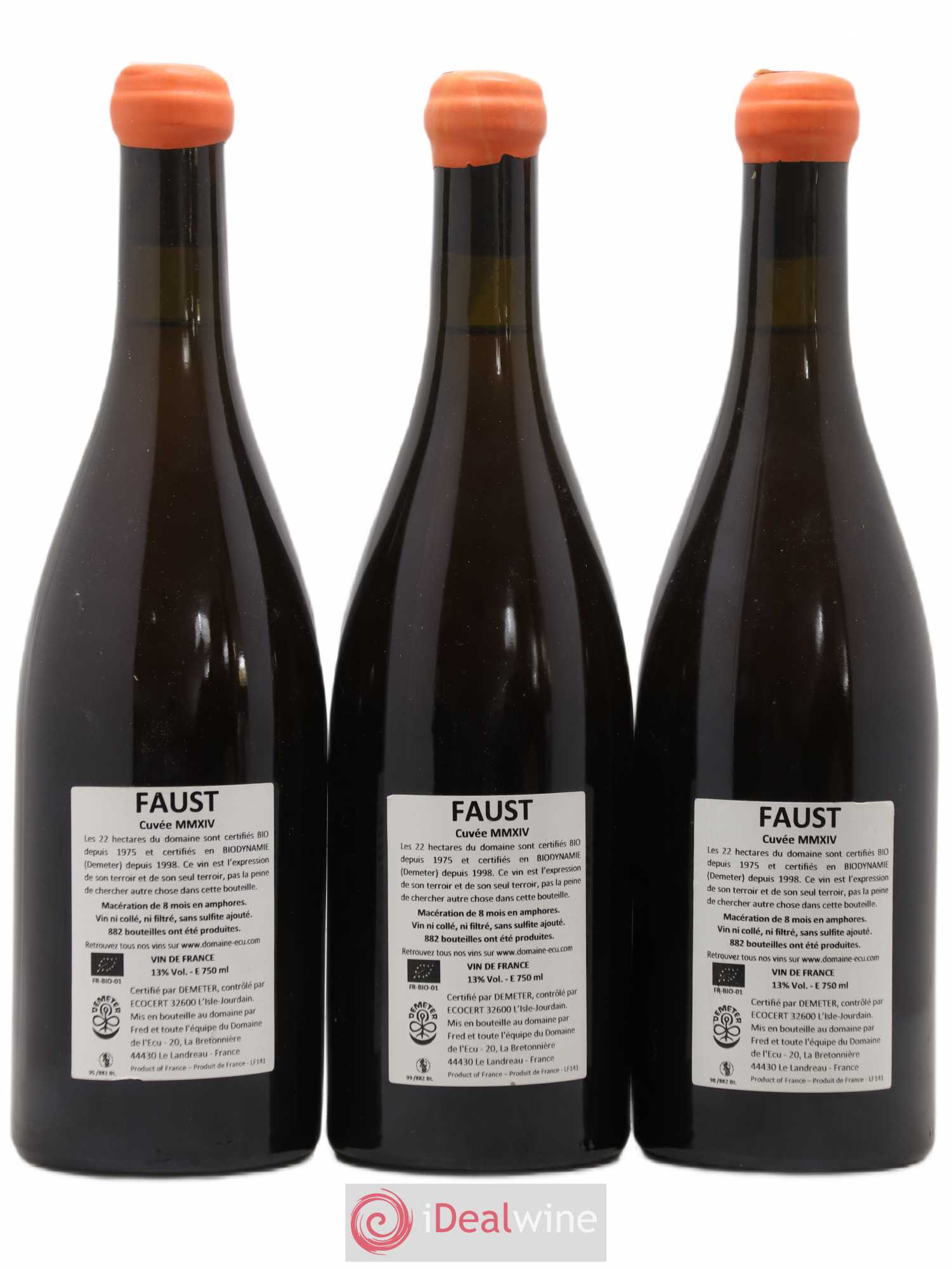 Vin de France Faust Domaine de l'Ecu 2014 - Posten von 3 Flaschen - 1