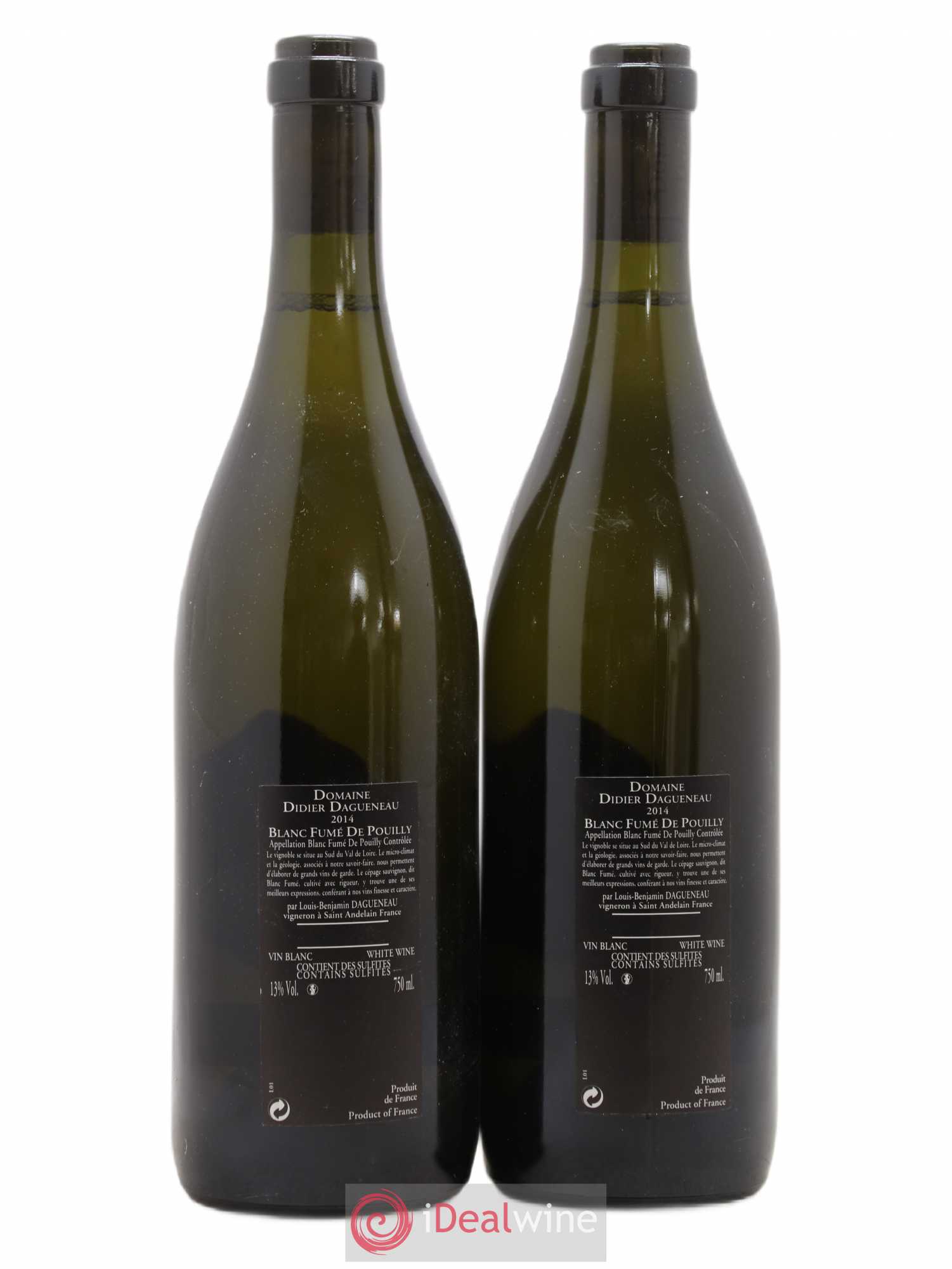 Vin de France (anciennement Pouilly-Fumé) Silex Dagueneau (Domaine Didier - Louis-Benjamin) 2014 - Lot de 2 bouteilles - 1
