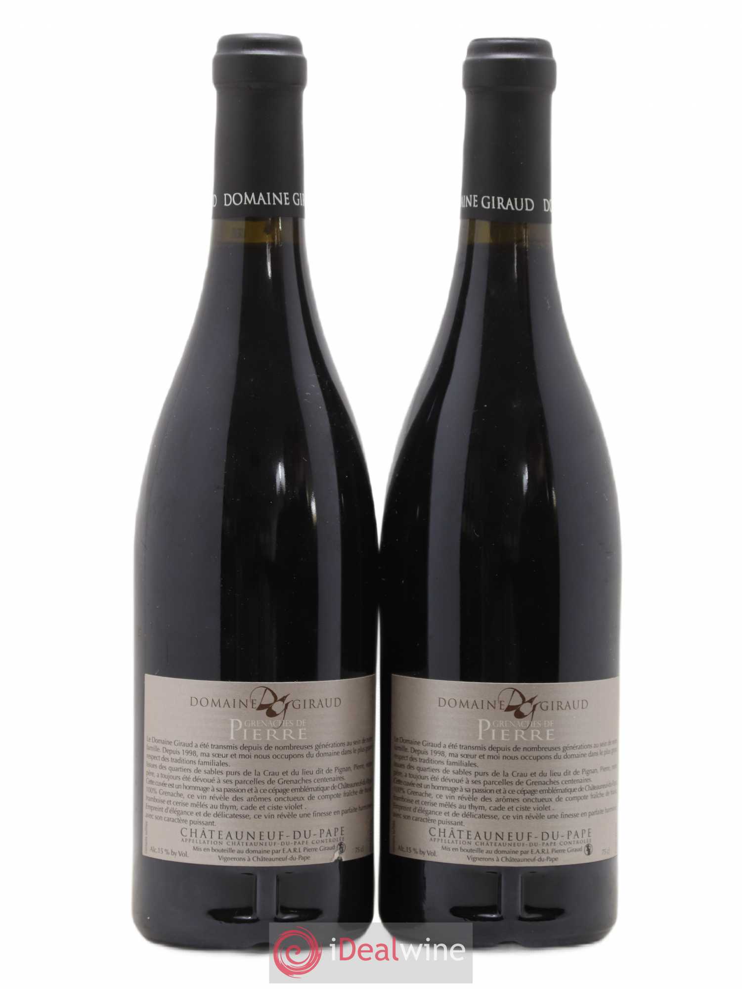 Châteauneuf-du-Pape Les Grenaches De Pierre Giraud (Domaine) 2010 - Lot de 2 bouteilles - 1