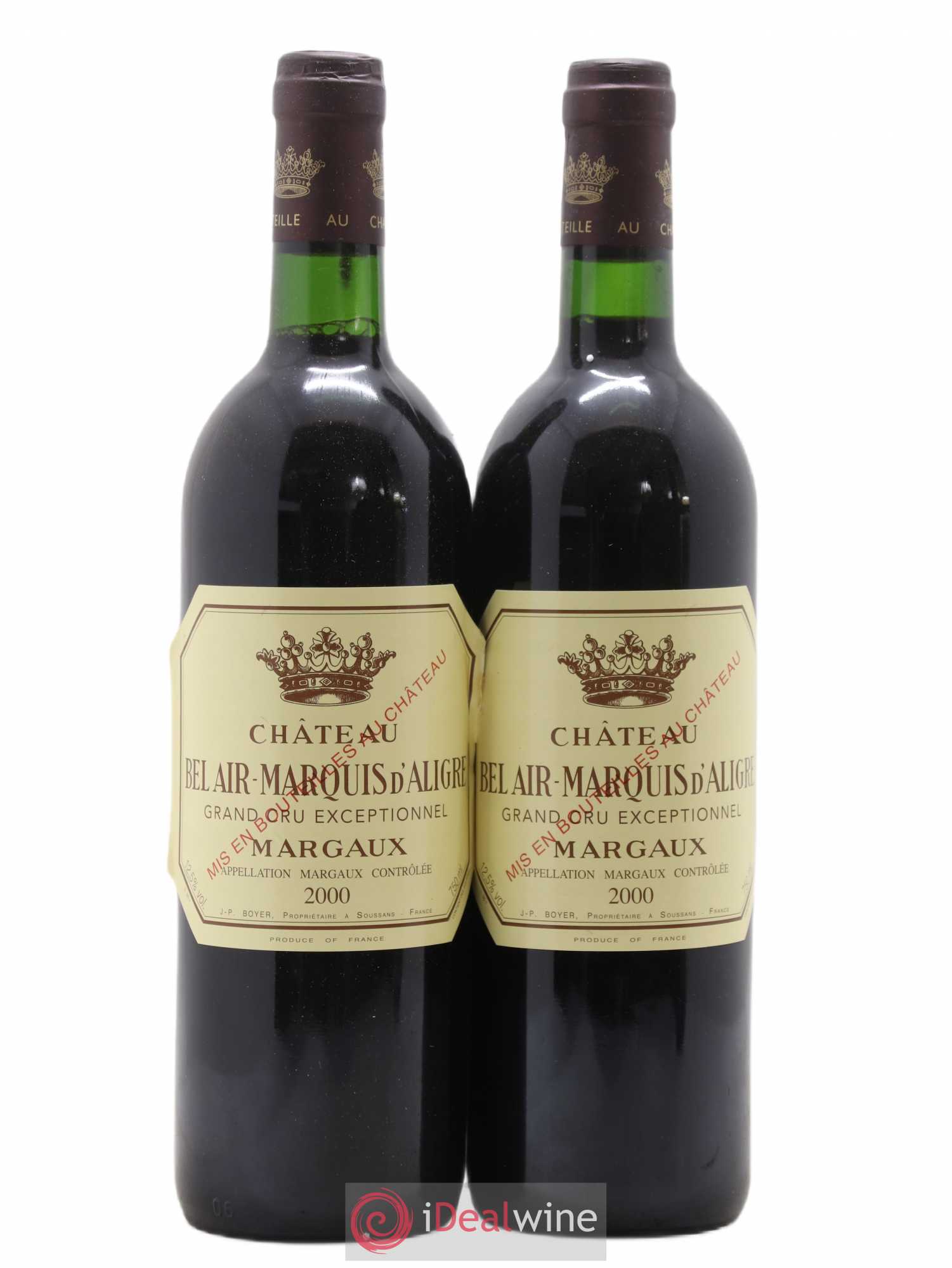 Château Bel Air Marquis d'Aligre 2000 - Lot de 2 bouteilles - 0